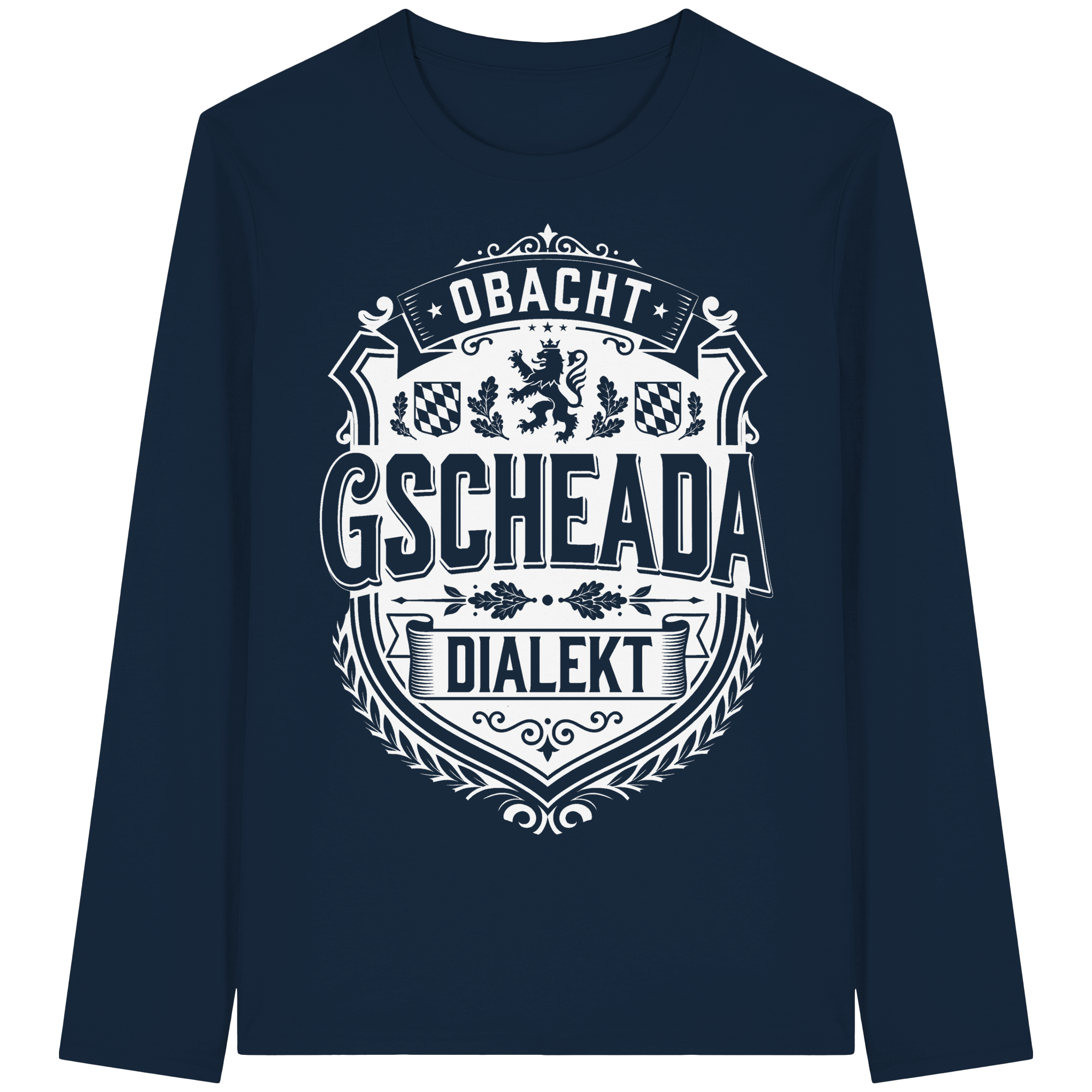 OBACHT GSCHEADA DIALEKT - Organic Longsleeve T-Shirt - BayrischerHumor