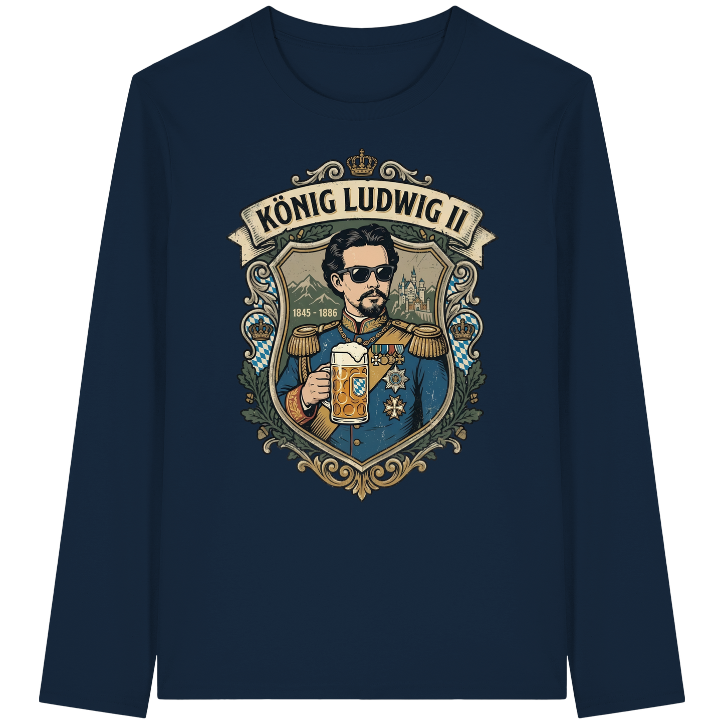 KÖNIG LUDWIG II - Organic Longsleeve T-Shirt - BayrischerHumor