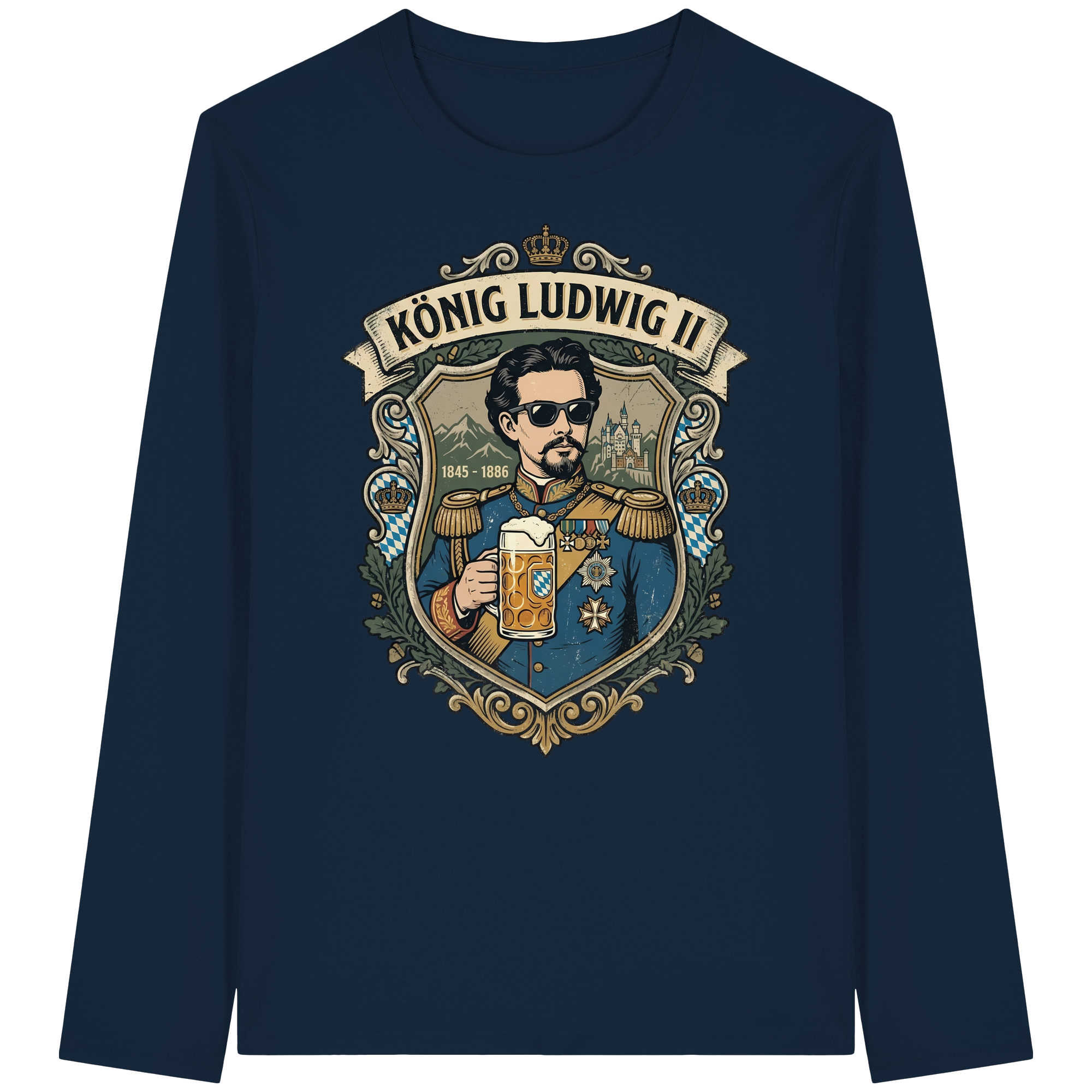 KÖNIG LUDWIG II - Organic Longsleeve T-Shirt - BayrischerHumor