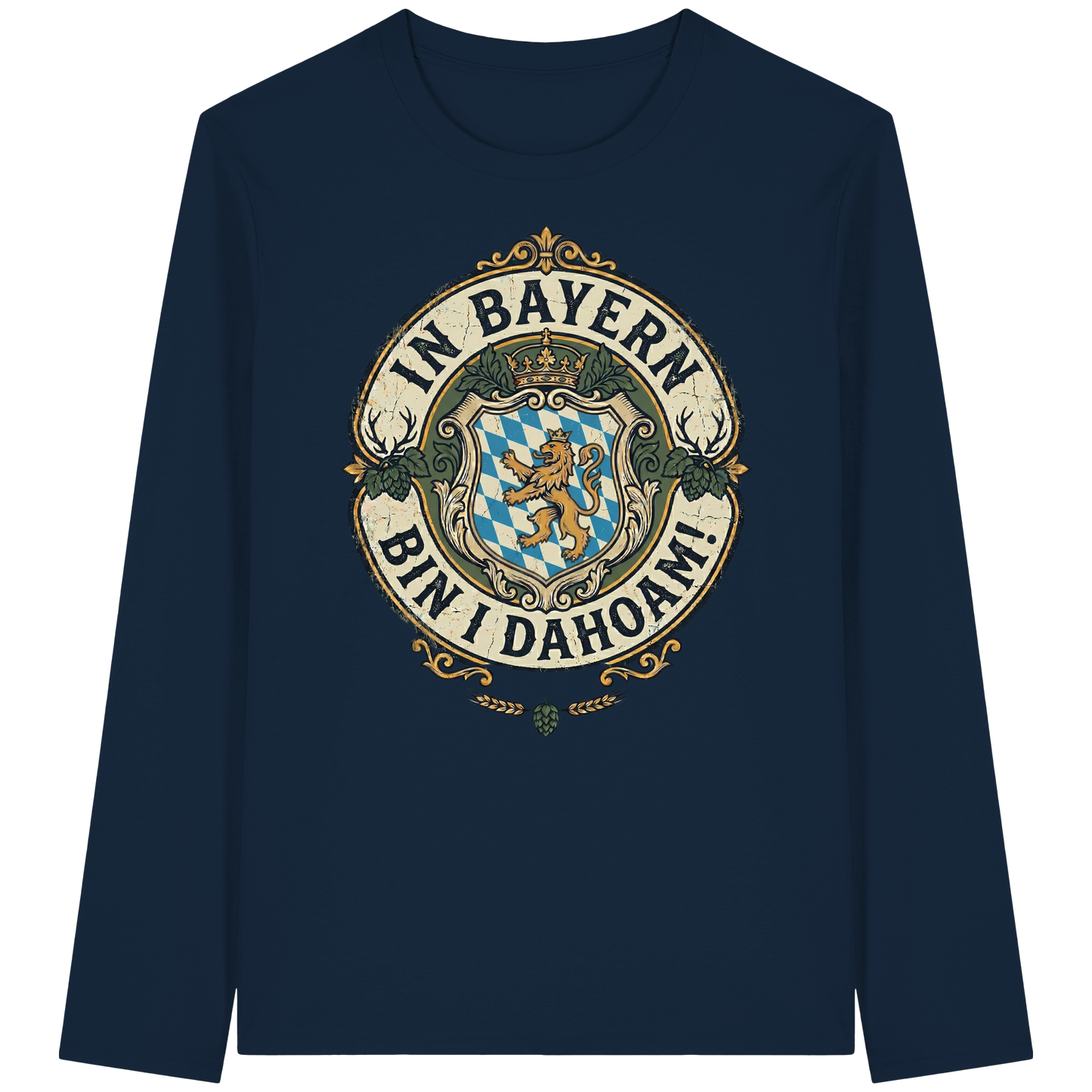 IN BAYERN BIN I DAHOAM! - Organic Longsleeve T-Shirt - BayrischerHumor