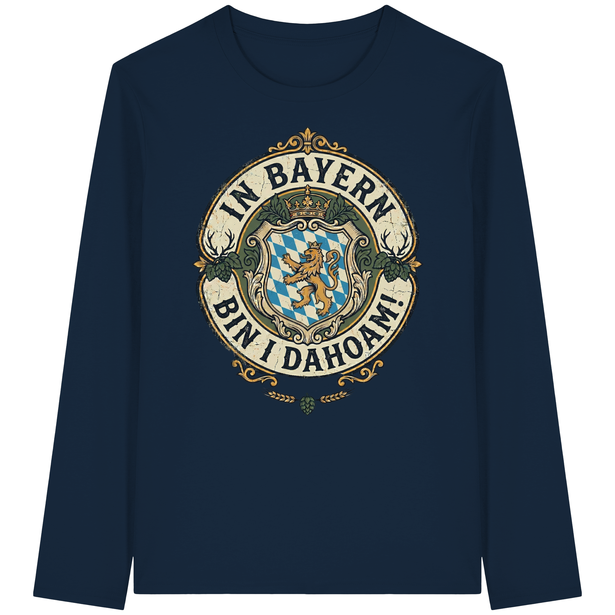 IN BAYERN BIN I DAHOAM! - Organic Longsleeve T-Shirt - BayrischerHumor