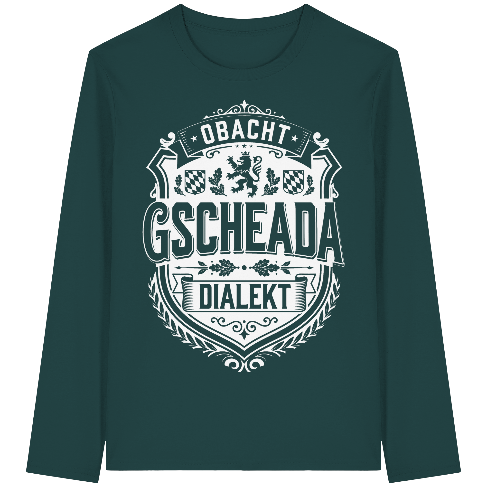 OBACHT GSCHEADA DIALEKT - Organic Longsleeve T-Shirt - BayrischerHumor