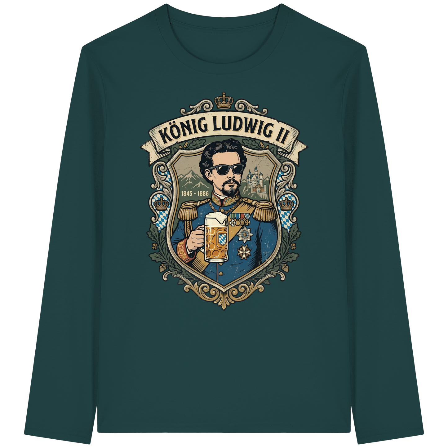 KÖNIG LUDWIG II - Organic Longsleeve T-Shirt - BayrischerHumor