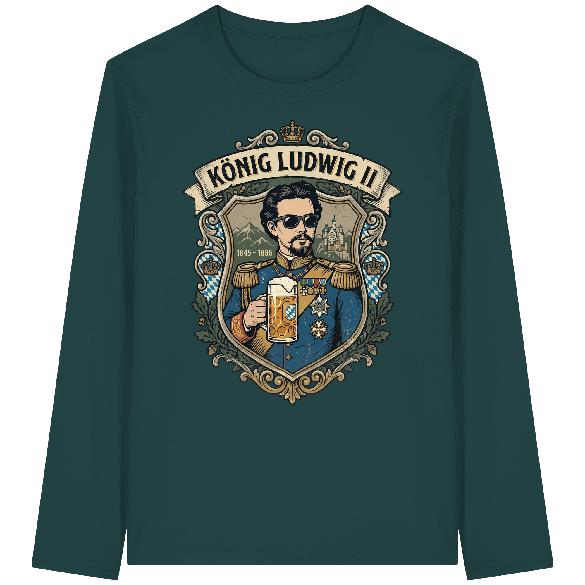 KÖNIG LUDWIG II - Organic Longsleeve T-Shirt - BayrischerHumor
