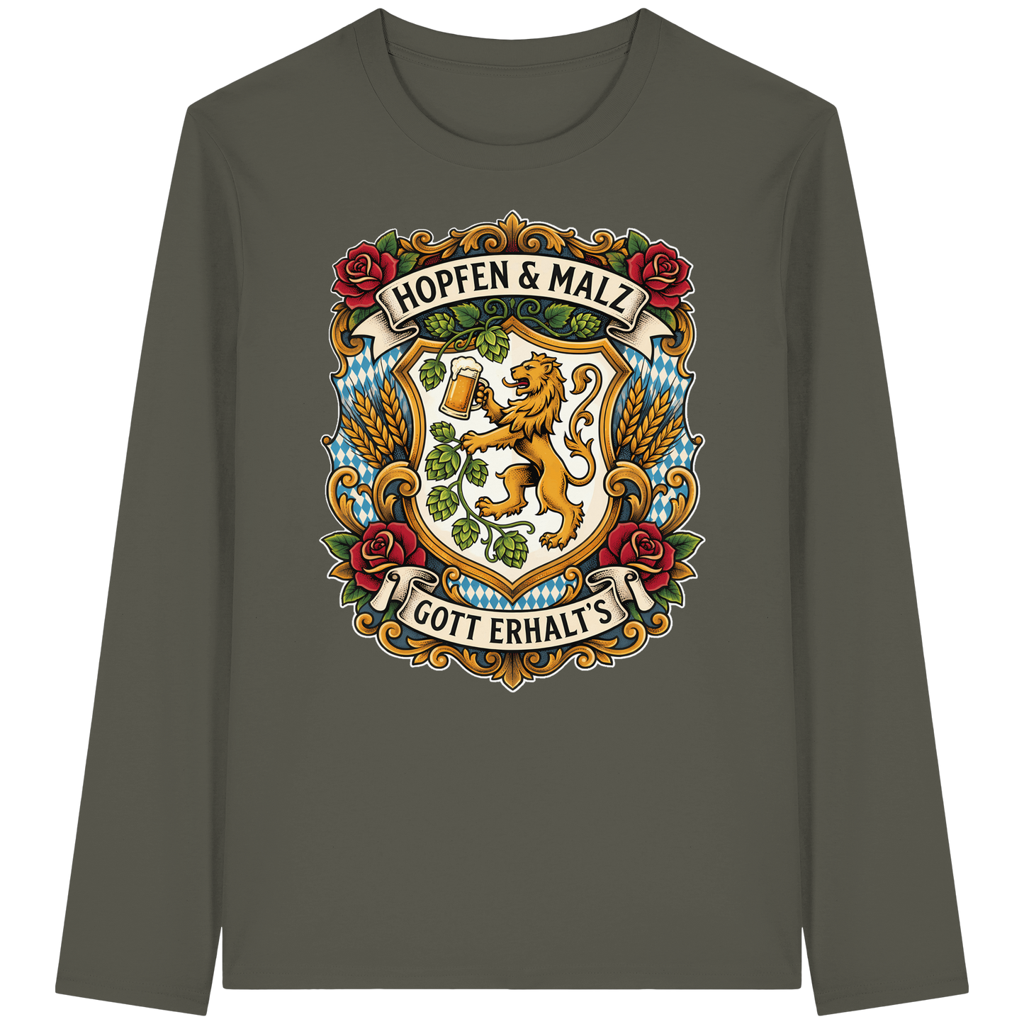 HOPFEN & MALZ - GOTT ERHALT`S - Organic Longsleeve T-Shirt - BayrischerHumor