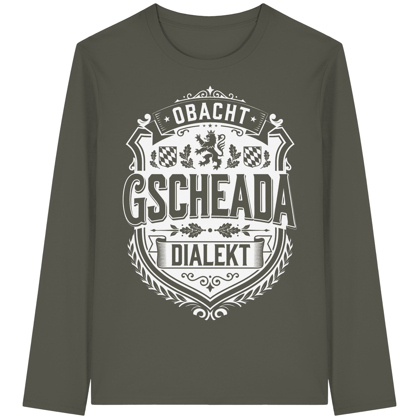 OBACHT GSCHEADA DIALEKT - Organic Longsleeve T-Shirt - BayrischerHumor