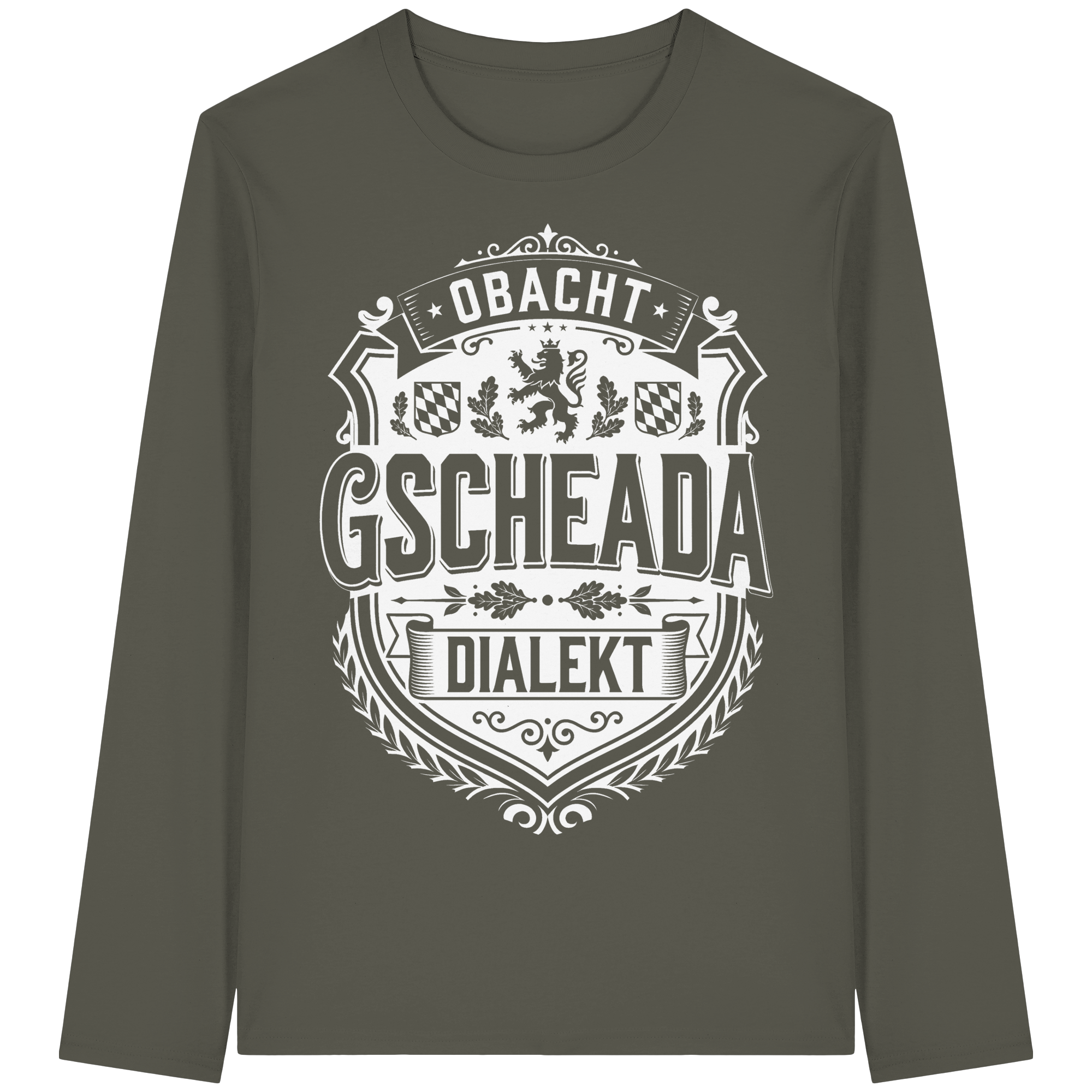 OBACHT GSCHEADA DIALEKT - Organic Longsleeve T-Shirt - BayrischerHumor