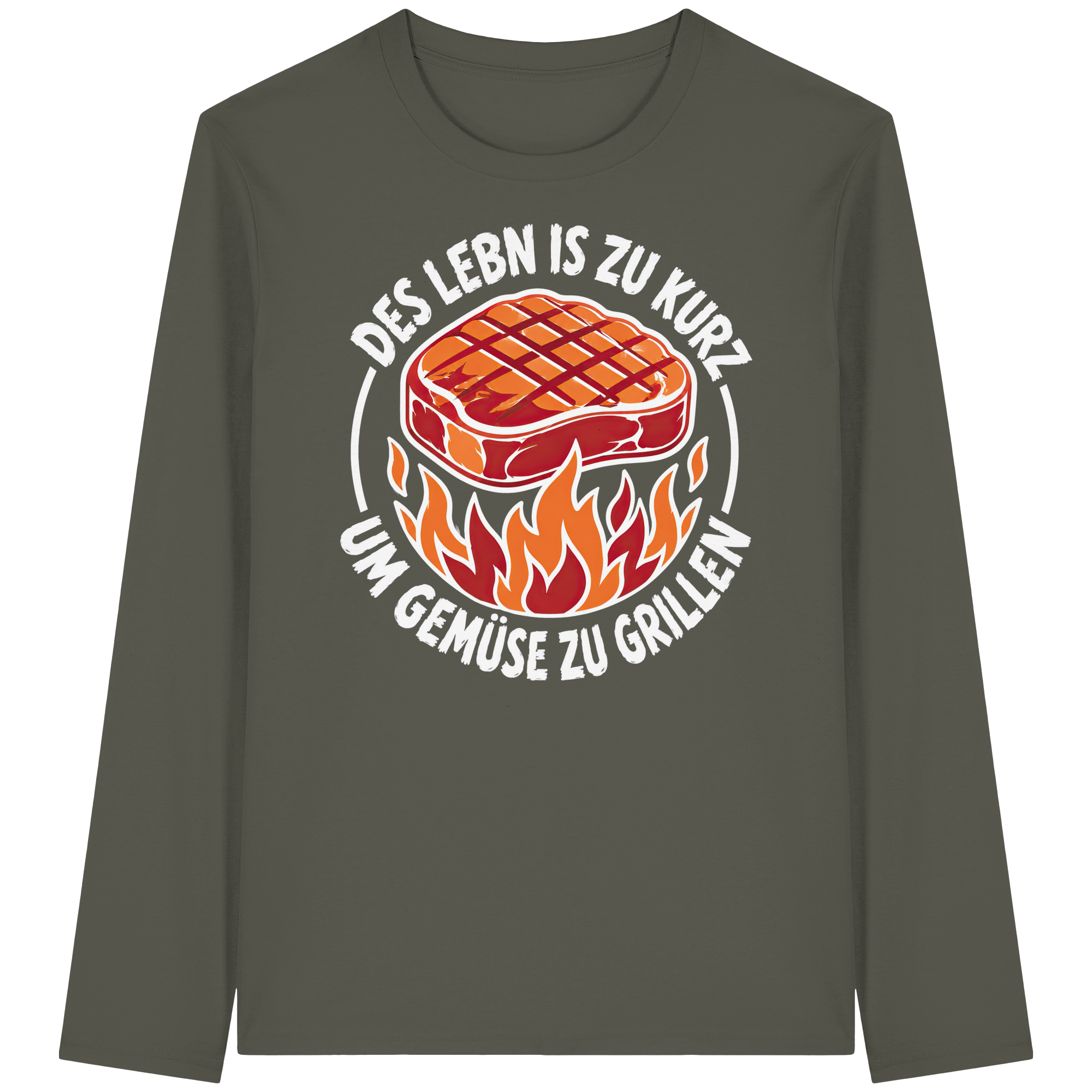 DES LEBN IS ZU KURZ - UM GEMÜSE ZU GRILLEN - Organic Longsleeve T-Shirt