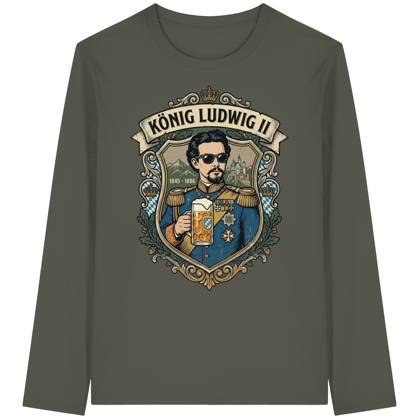 KÖNIG LUDWIG II - Organic Longsleeve T-Shirt - BayrischerHumor