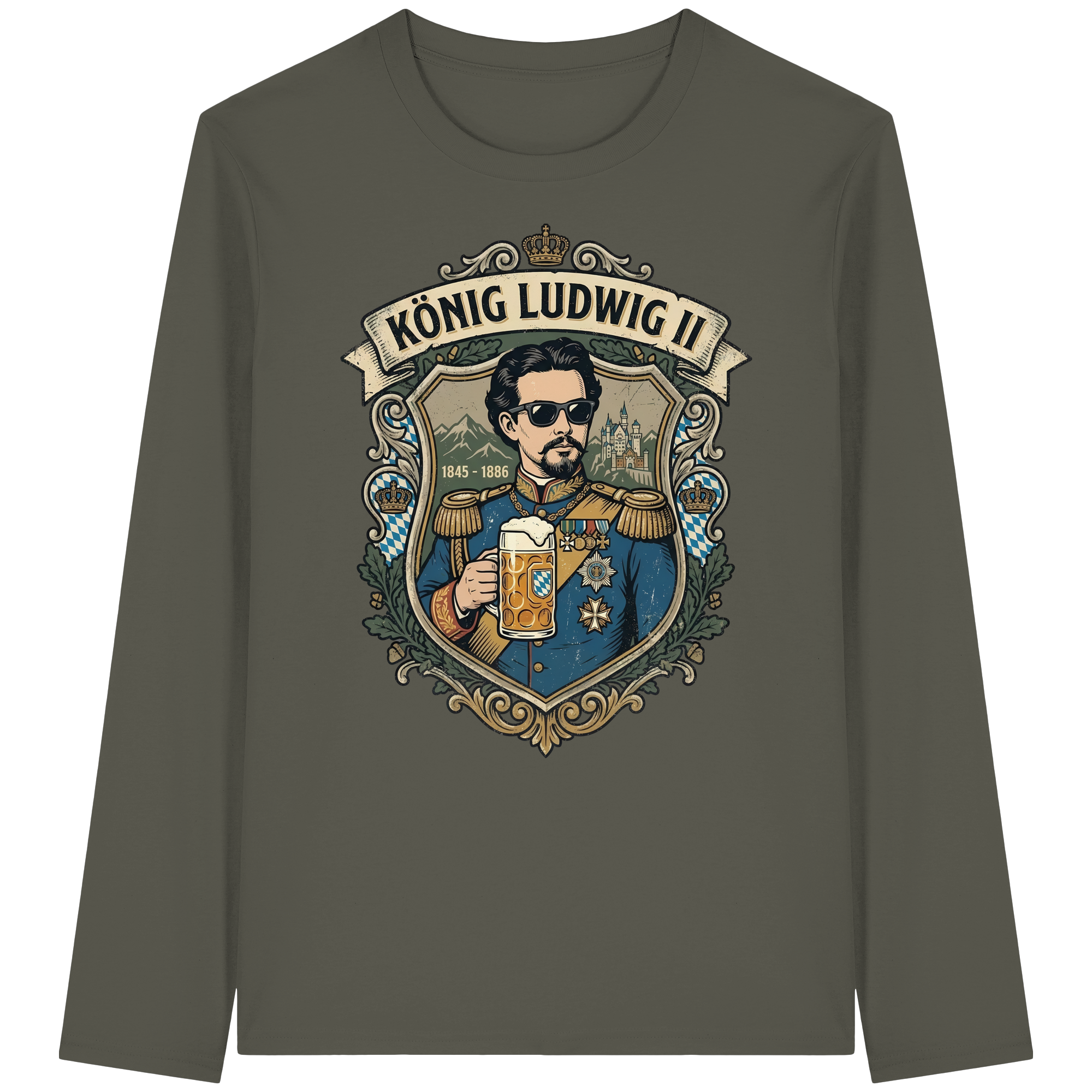 KÖNIG LUDWIG II - Organic Longsleeve T-Shirt - BayrischerHumor