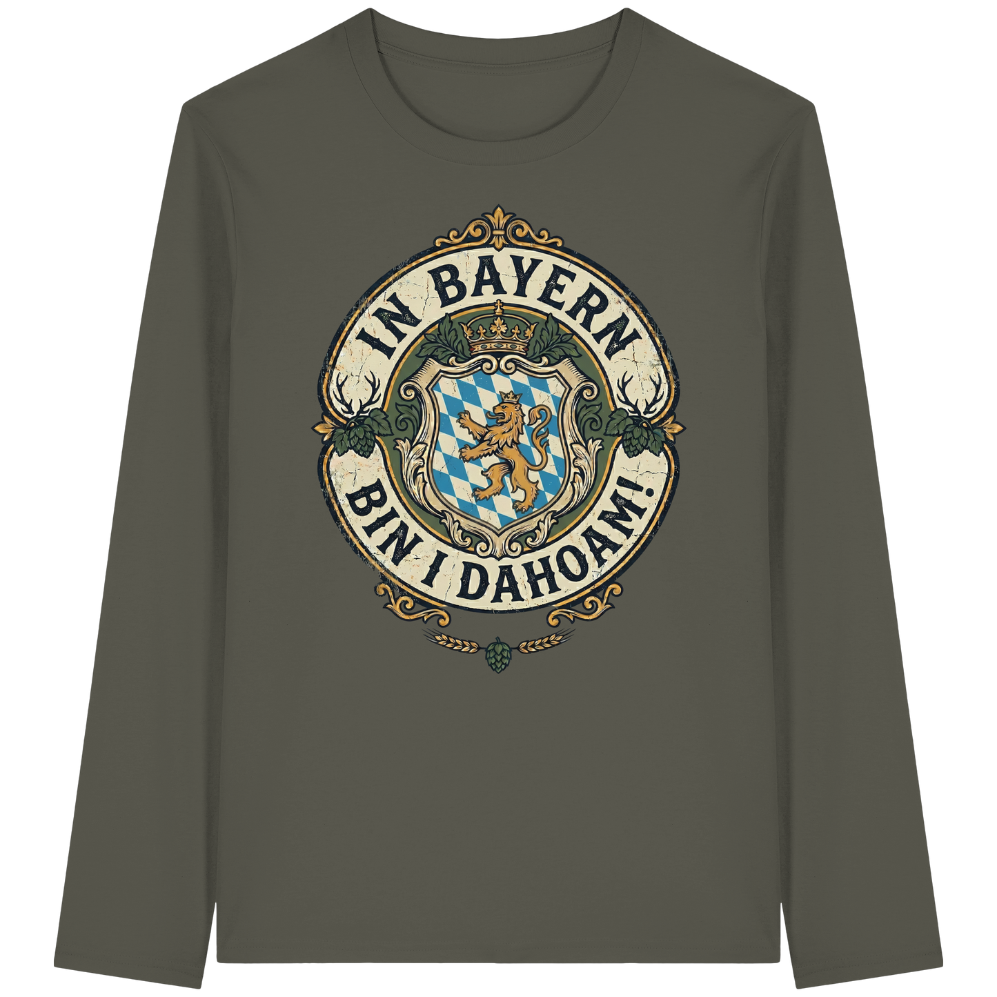 IN BAYERN BIN I DAHOAM! - Organic Longsleeve T-Shirt - BayrischerHumor