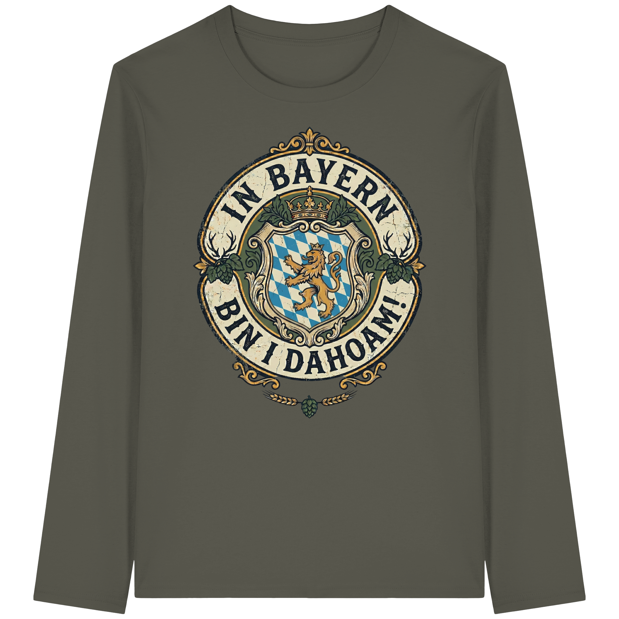 IN BAYERN BIN I DAHOAM! - Organic Longsleeve T-Shirt - BayrischerHumor