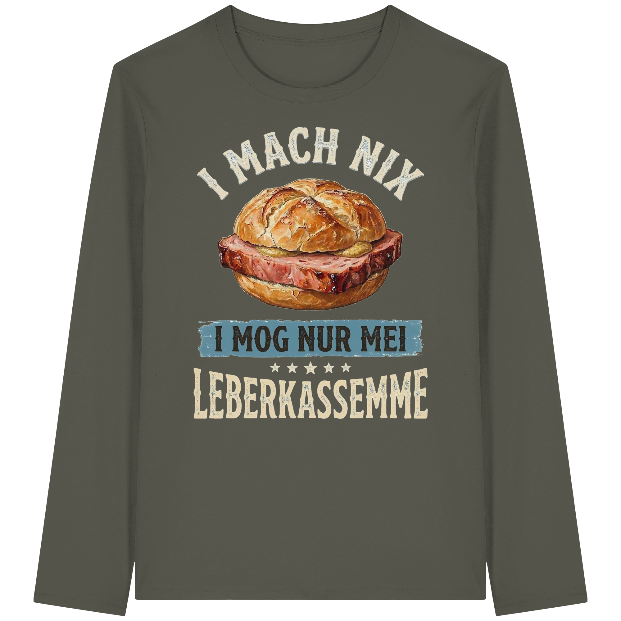 I MACH NIX - I MOG NUR MEI LEBERKASSEMME - Organic Longsleeve T-Shirt - BayrischerHumor