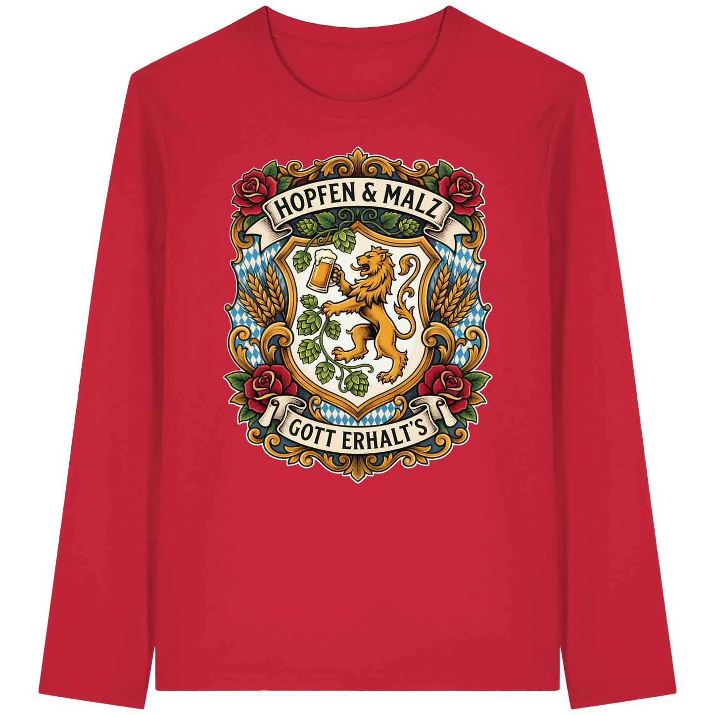 HOPFEN & MALZ - GOTT ERHALT`S - Organic Longsleeve T-Shirt - BayrischerHumor