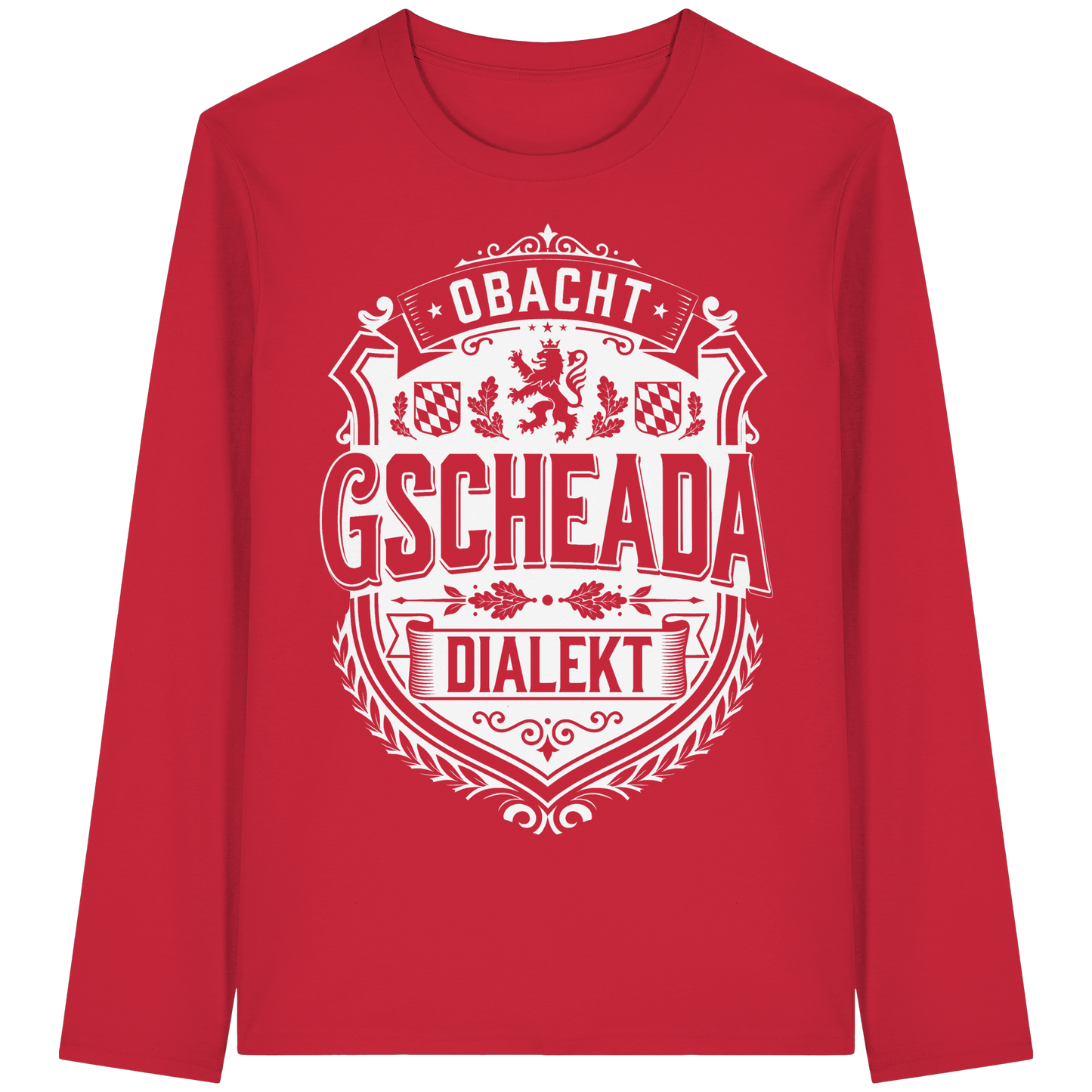 OBACHT GSCHEADA DIALEKT - Organic Longsleeve T-Shirt - BayrischerHumor