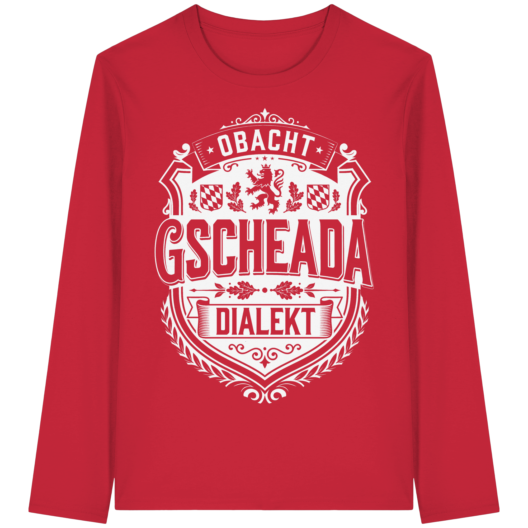 OBACHT GSCHEADA DIALEKT - Organic Longsleeve T-Shirt - BayrischerHumor