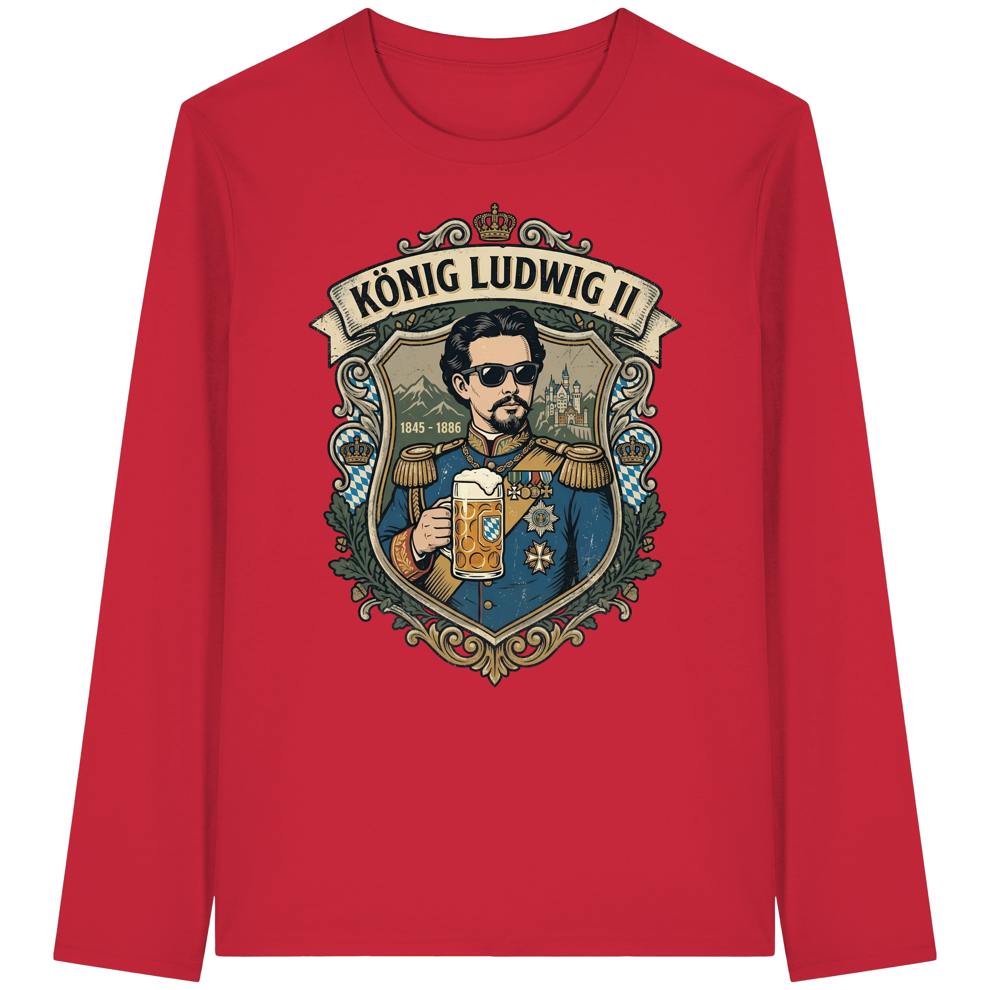 KÖNIG LUDWIG II - Organic Longsleeve T-Shirt - BayrischerHumor
