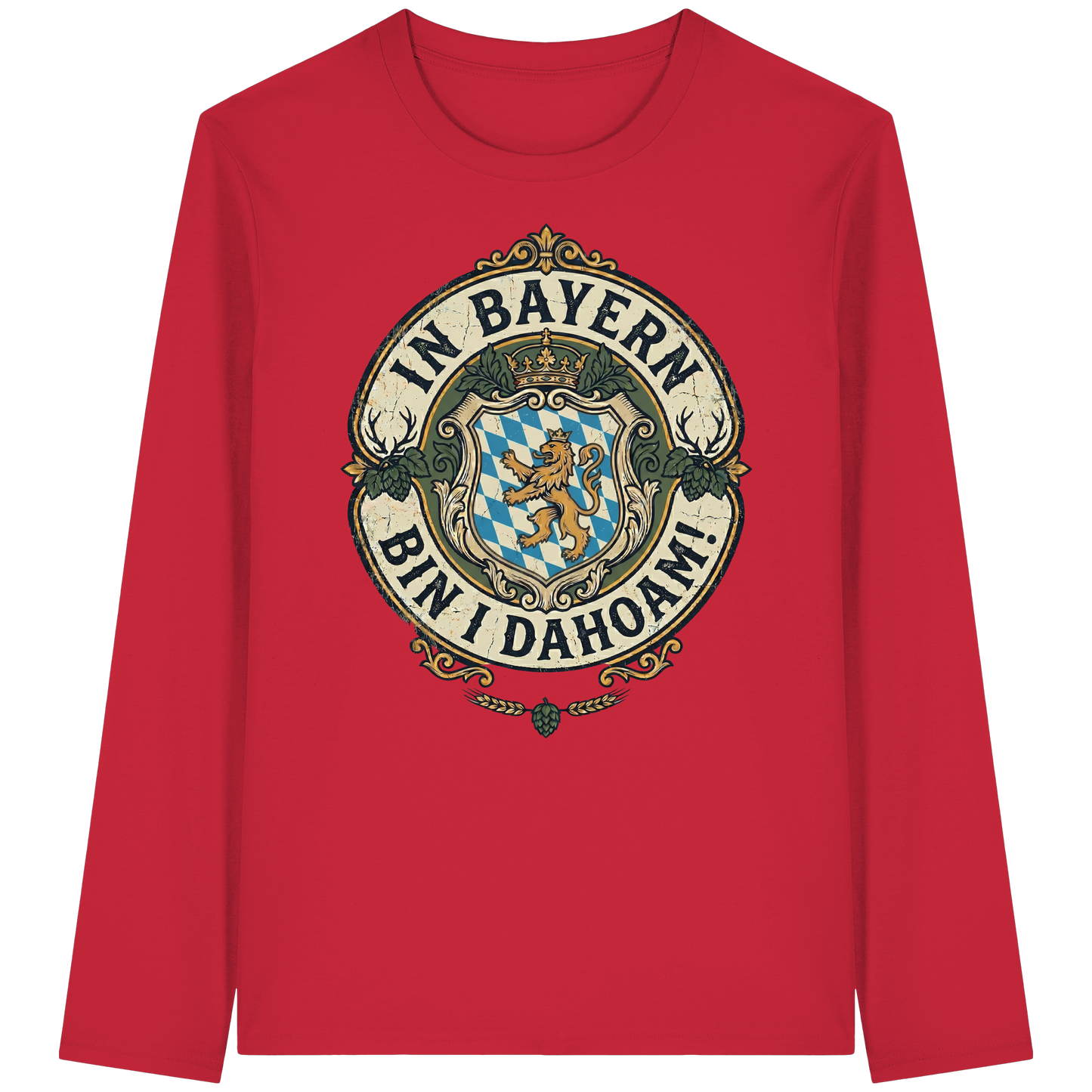 IN BAYERN BIN I DAHOAM! - Organic Longsleeve T-Shirt - BayrischerHumor