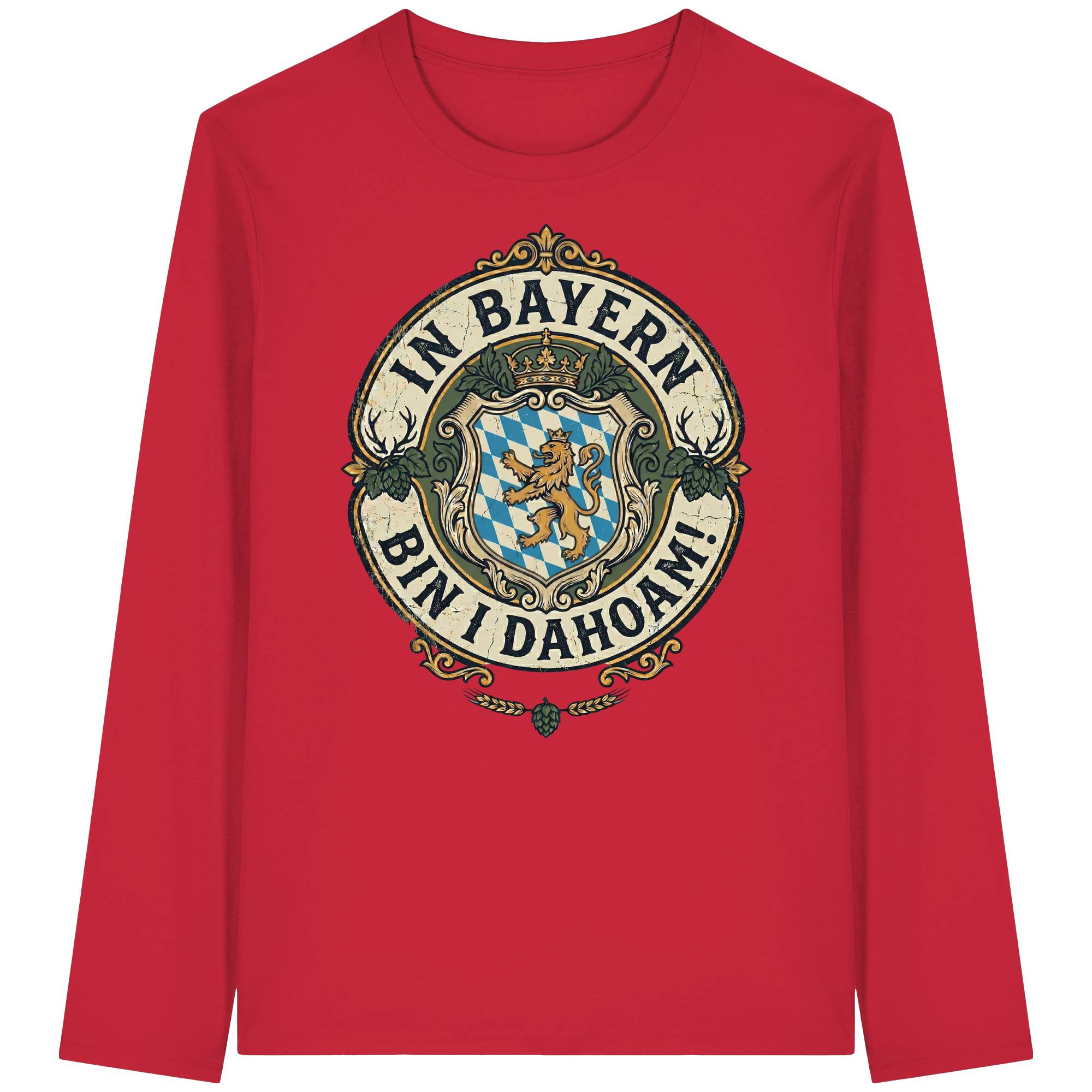 IN BAYERN BIN I DAHOAM! - Organic Longsleeve T-Shirt - BayrischerHumor