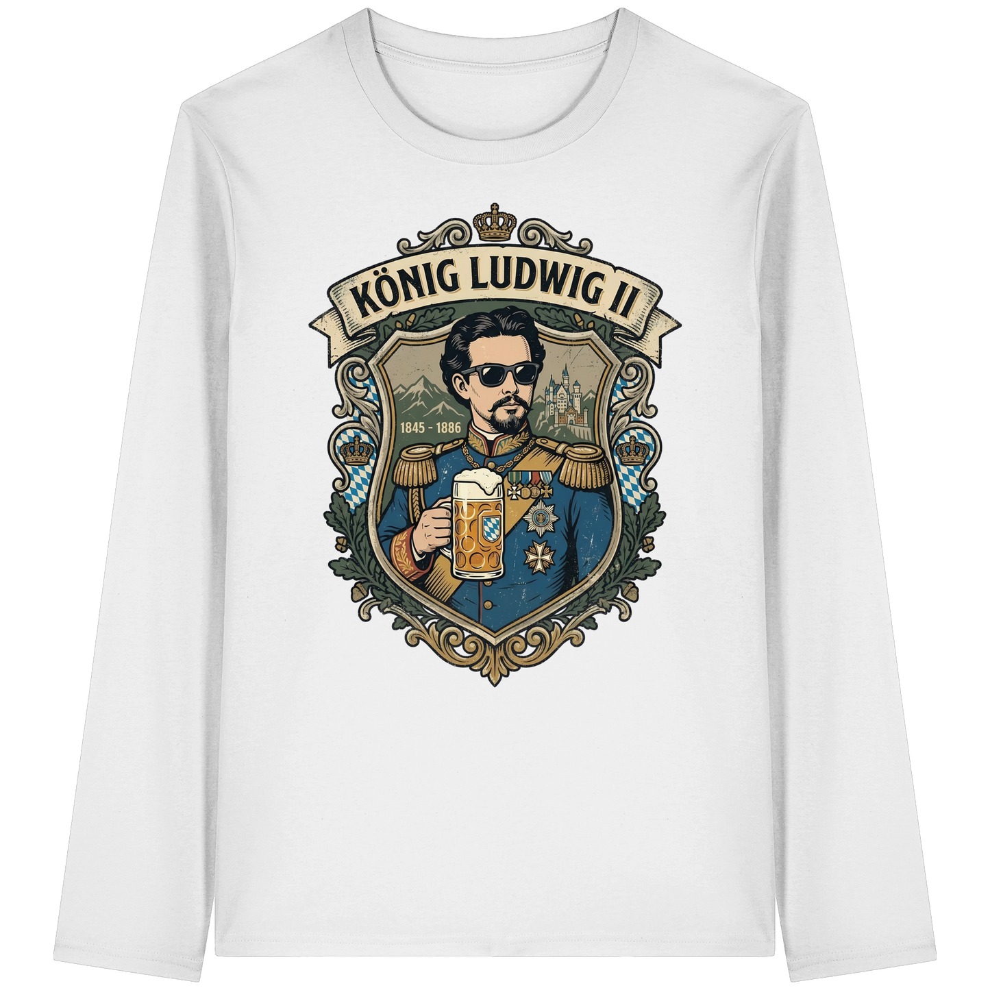 KÖNIG LUDWIG II - Organic Longsleeve T-Shirt - BayrischerHumor