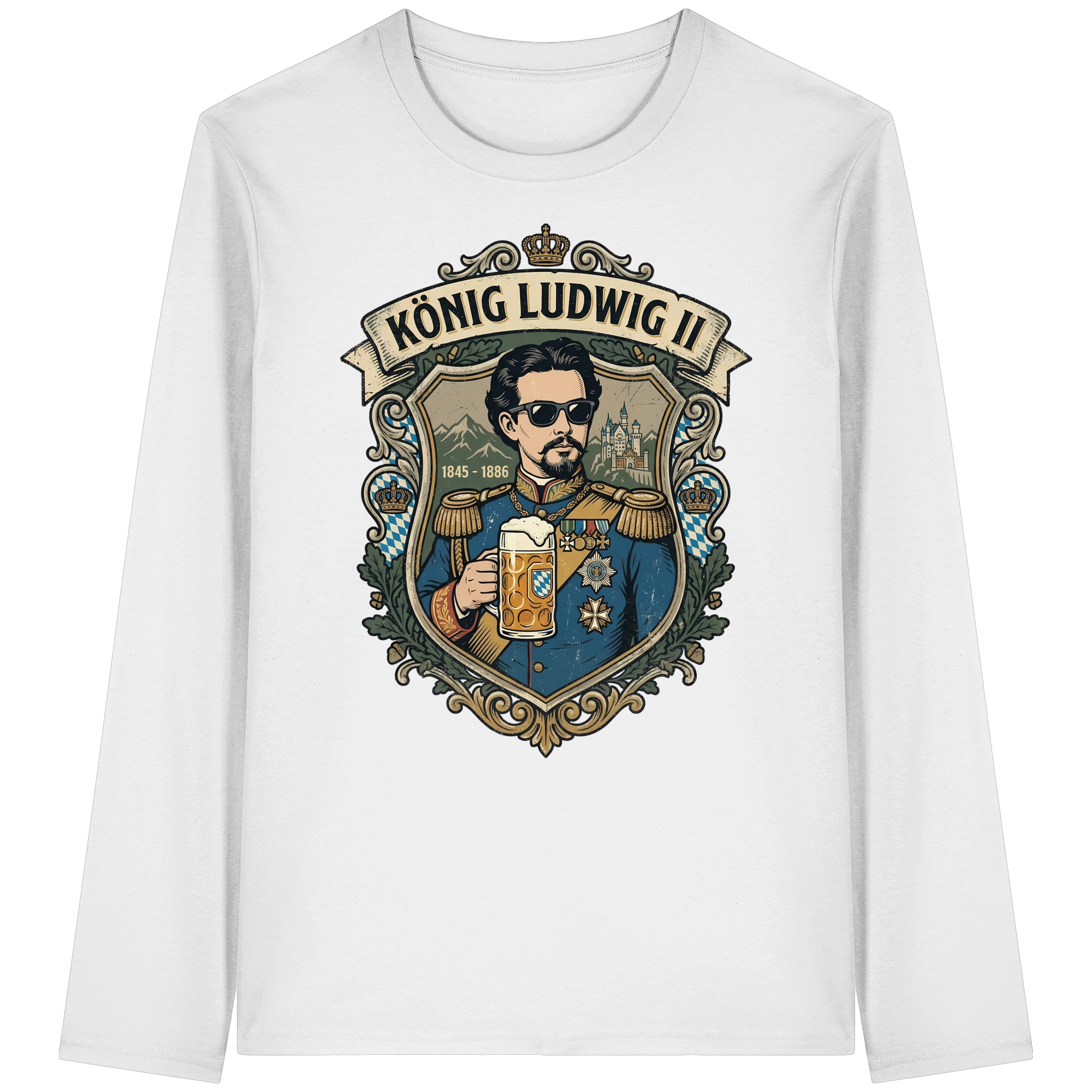 KÖNIG LUDWIG II - Organic Longsleeve T-Shirt - BayrischerHumor