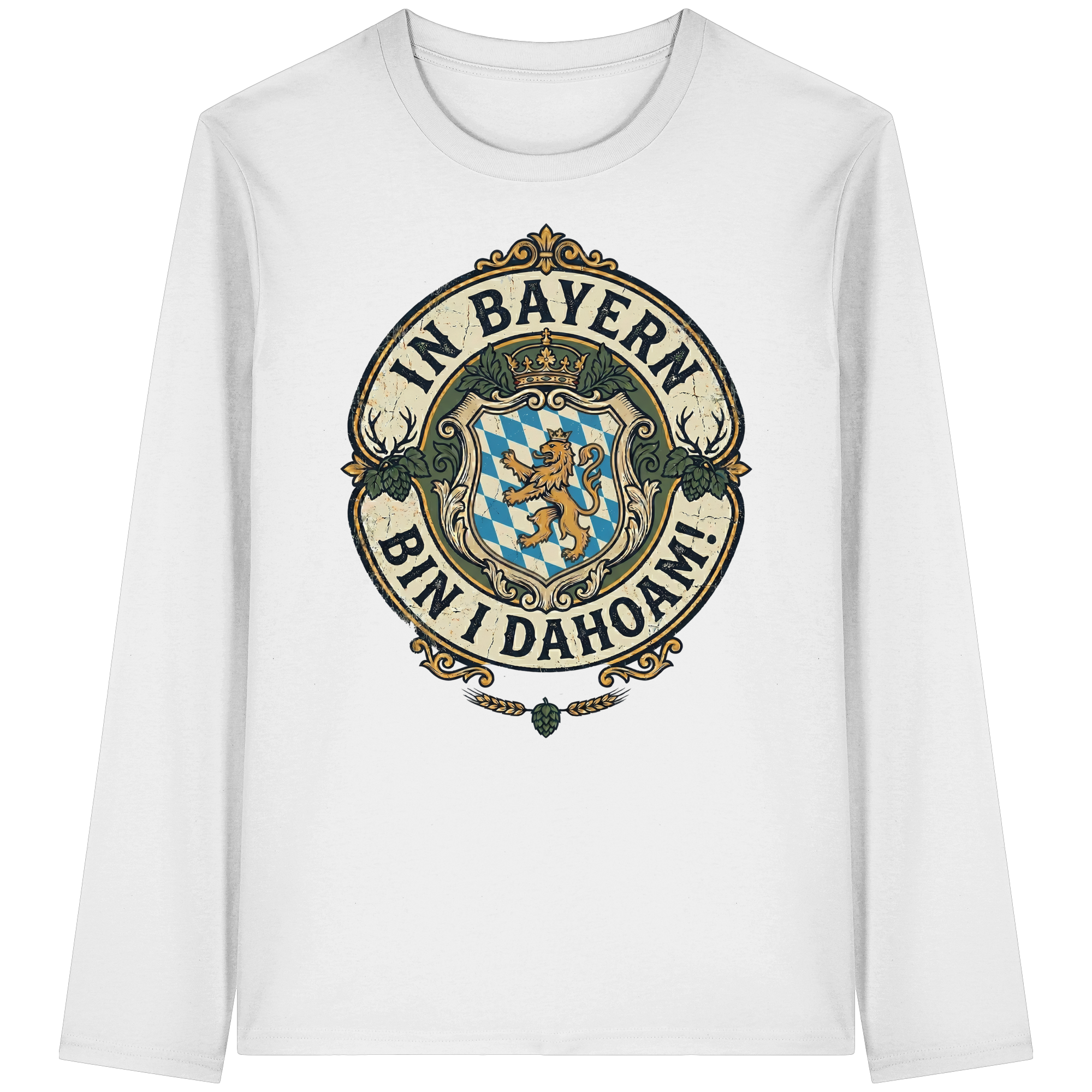 IN BAYERN BIN I DAHOAM! - Organic Longsleeve T-Shirt - BayrischerHumor