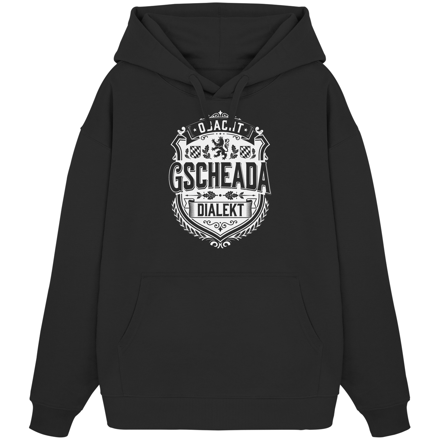 OBACHT GSCHEADA DIALEKT - Organic Oversize Hoodie - BayrischerHumor
