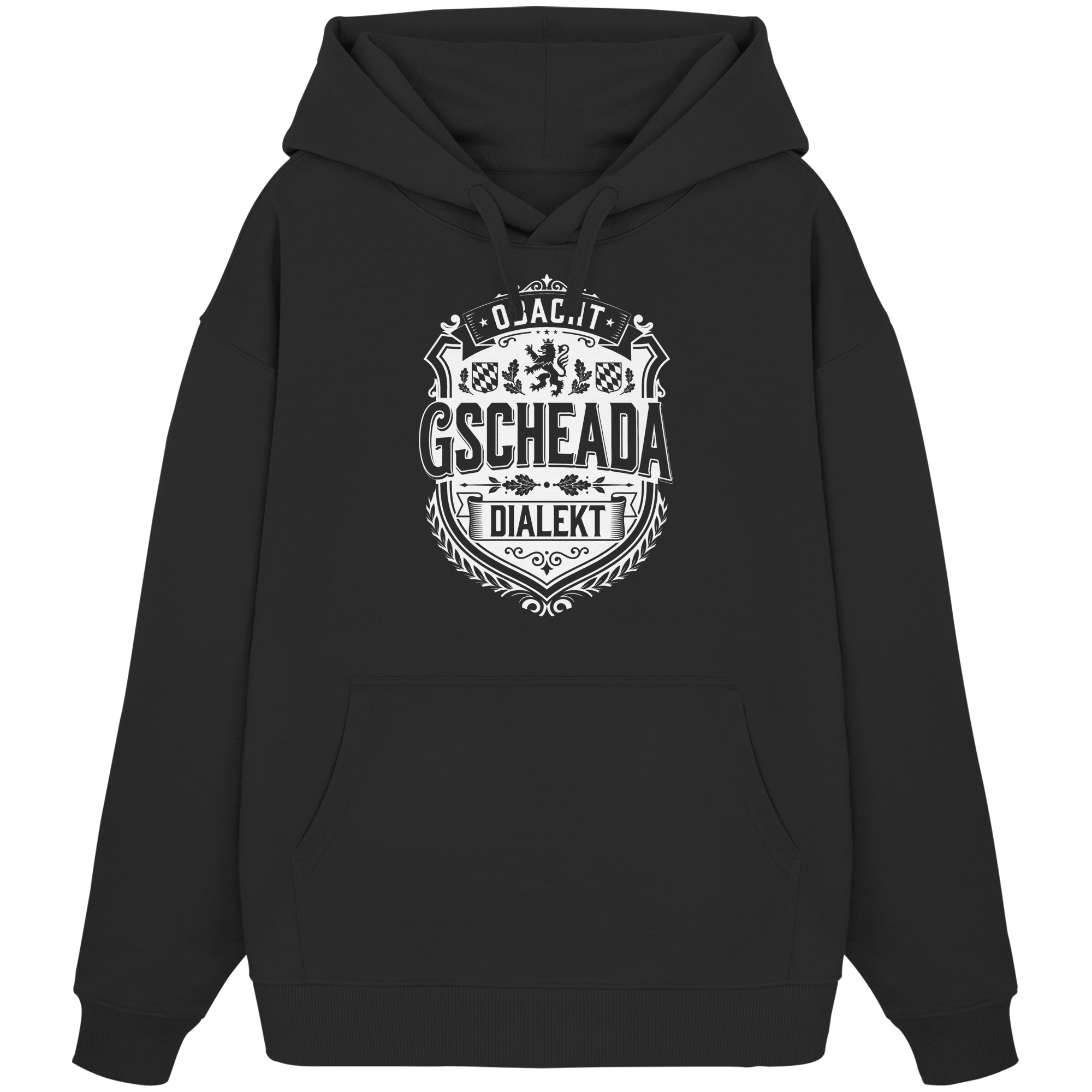 OBACHT GSCHEADA DIALEKT - Organic Oversize Hoodie - BayrischerHumor