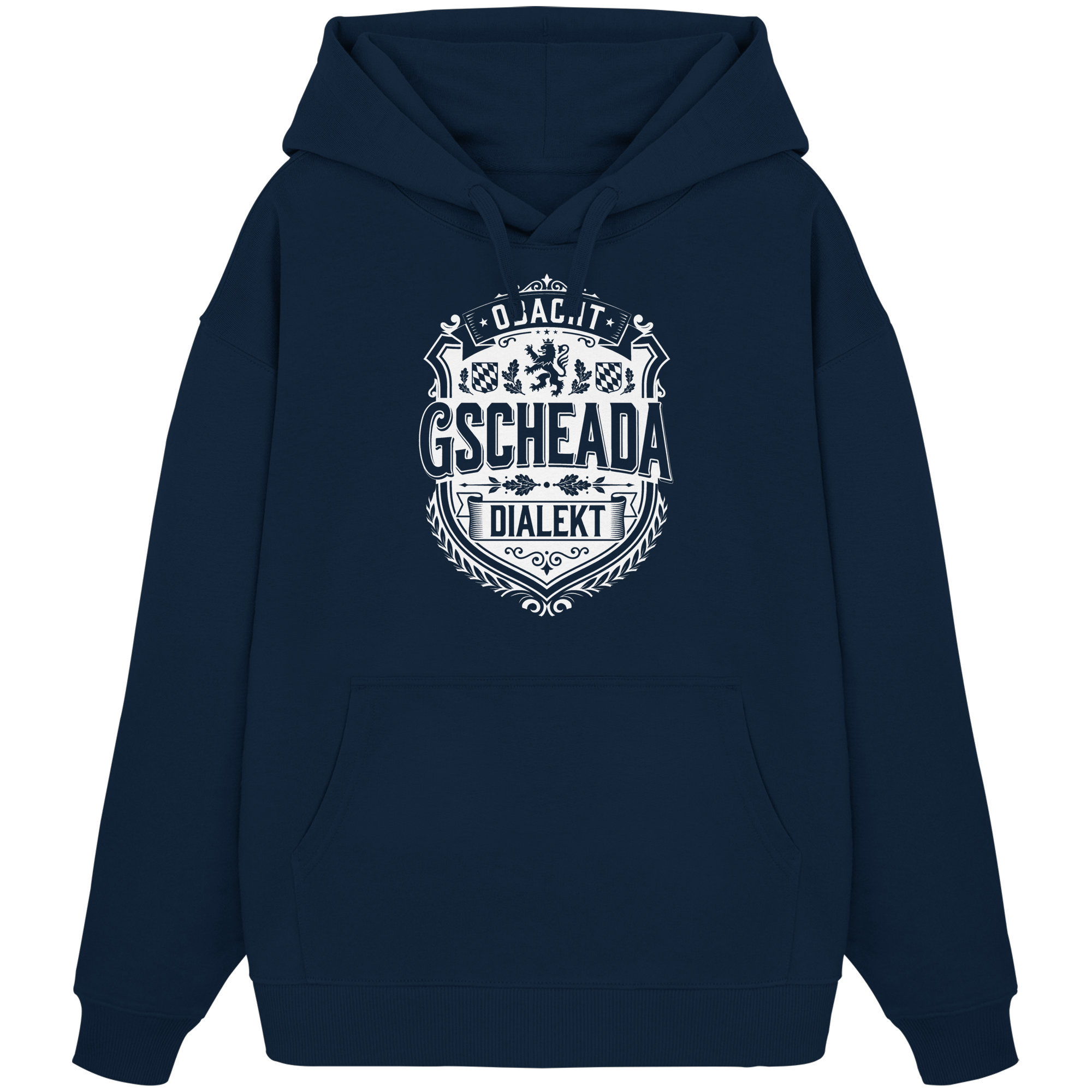 OBACHT GSCHEADA DIALEKT - Organic Oversize Hoodie - BayrischerHumor