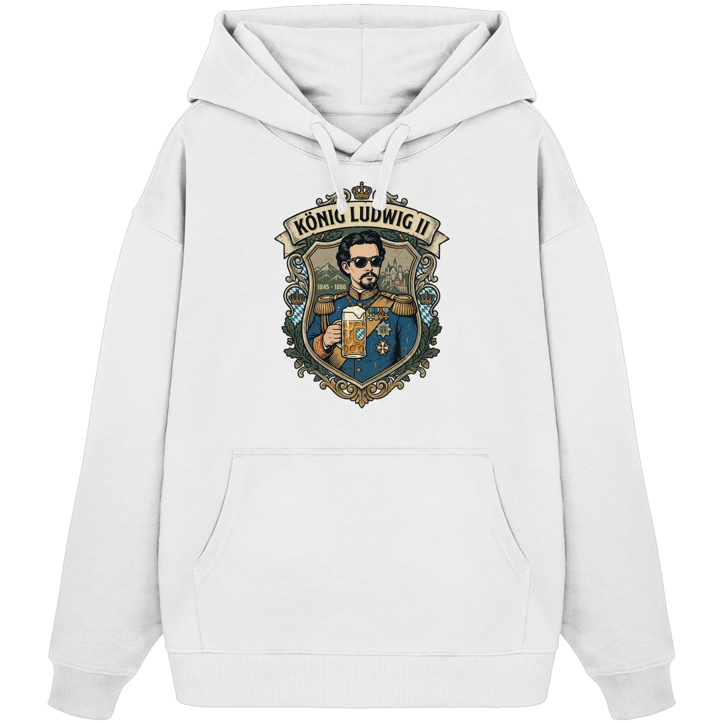 KÖNIG LUDWIG II - Organic Oversize Hoodie - BayrischerHumor