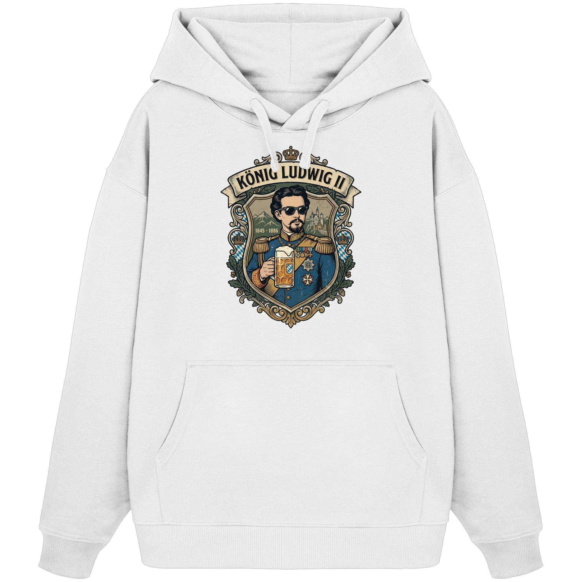 KÖNIG LUDWIG II - Organic Oversize Hoodie - BayrischerHumor