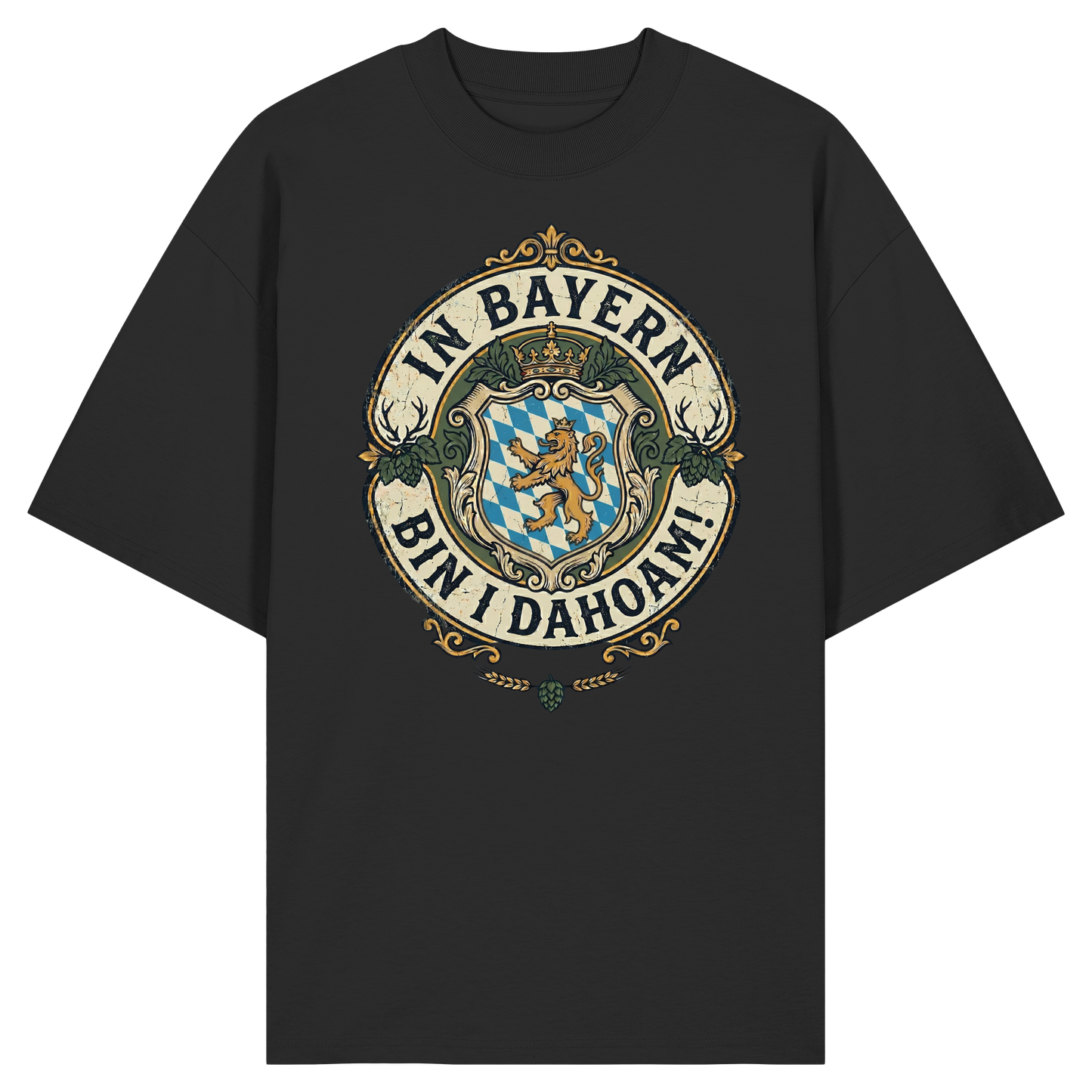 IN BAYERN BIN I DAHOAM! - Organic Oversize Shirt - BayrischerHumor