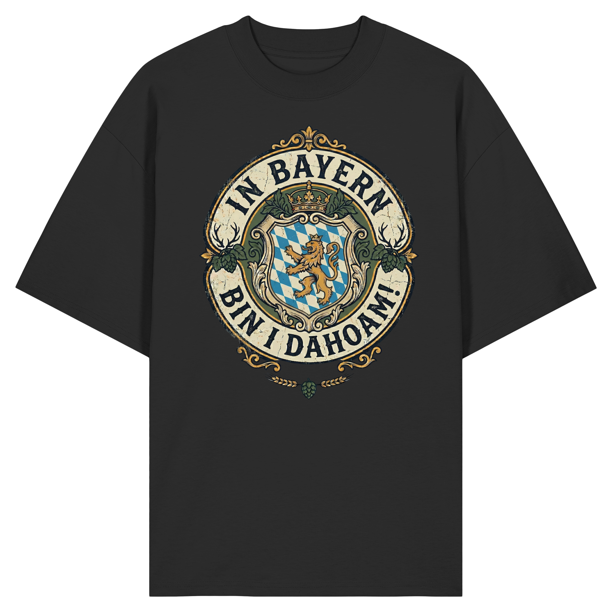 IN BAYERN BIN I DAHOAM! - Organic Oversize Shirt - BayrischerHumor