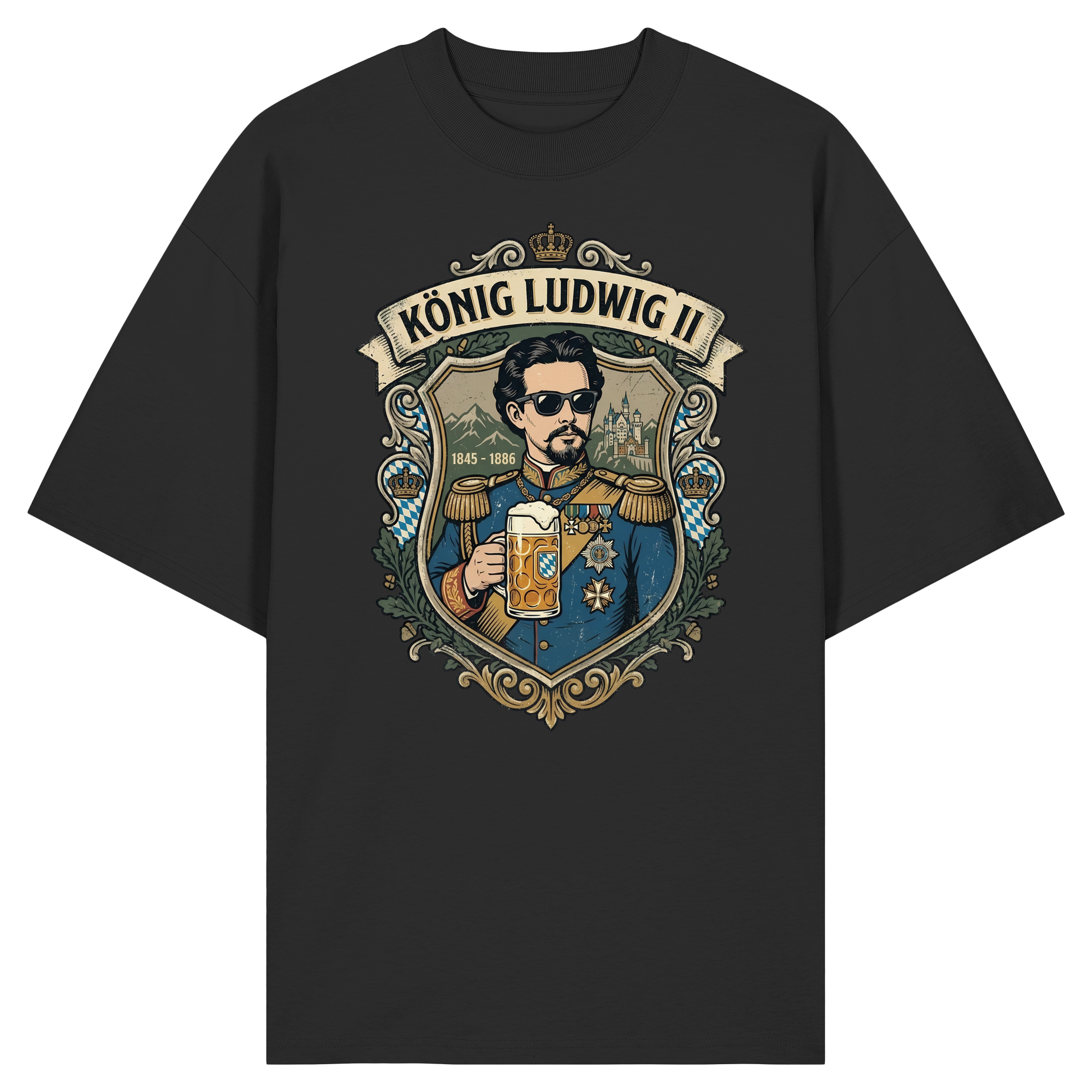 KÖNIG LUDWIG II - Organic Oversize Shirt - BayrischerHumor