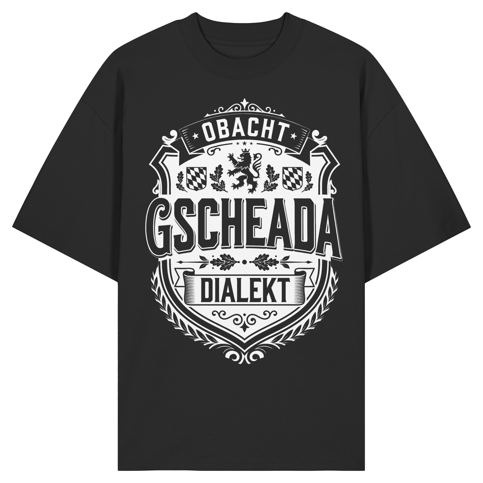 OBACHT GSCHEADA DIALEKT - Organic Oversize Shirt - BayrischerHumor