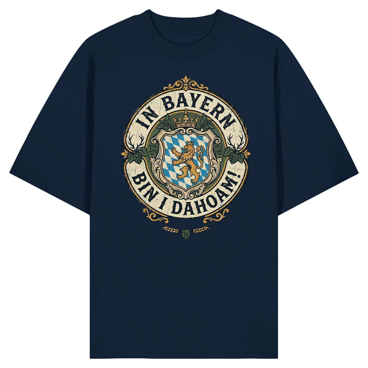 IN BAYERN BIN I DAHOAM! - Organic Oversize Shirt - BayrischerHumor