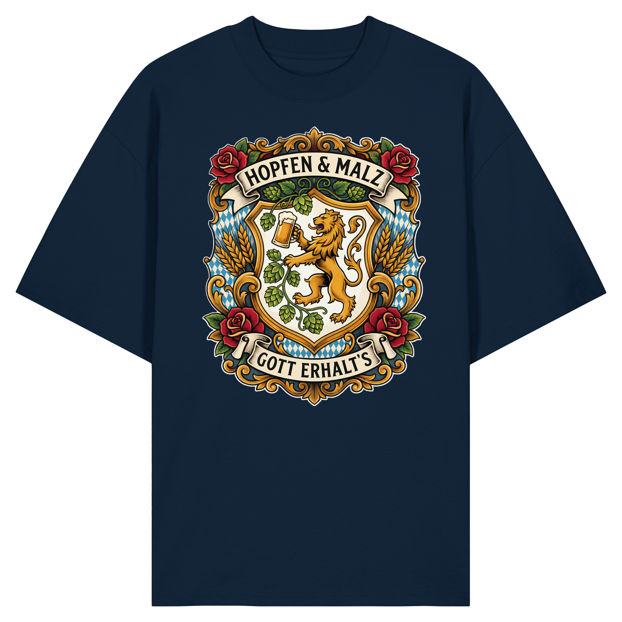 HOPFEN & MALZ - GOTT ERHALT`S - Organic Oversize Shirt - BayrischerHumor