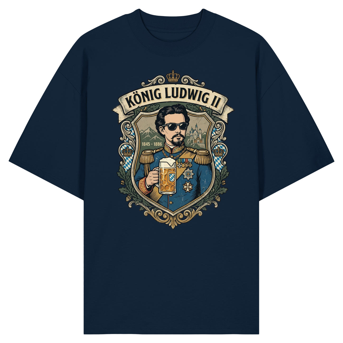 KÖNIG LUDWIG II - Organic Oversize Shirt - BayrischerHumor