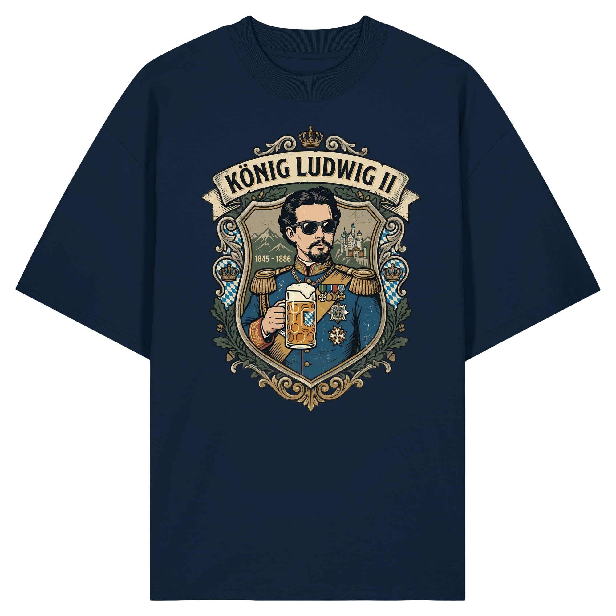 KÖNIG LUDWIG II - Organic Oversize Shirt - BayrischerHumor