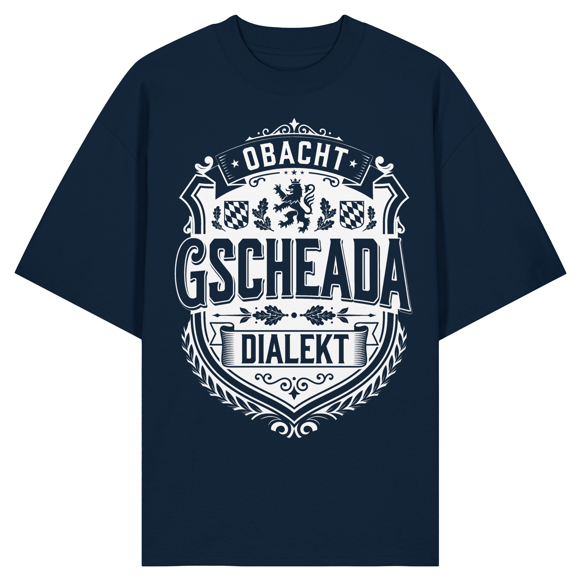 OBACHT GSCHEADA DIALEKT - Organic Oversize Shirt - BayrischerHumor