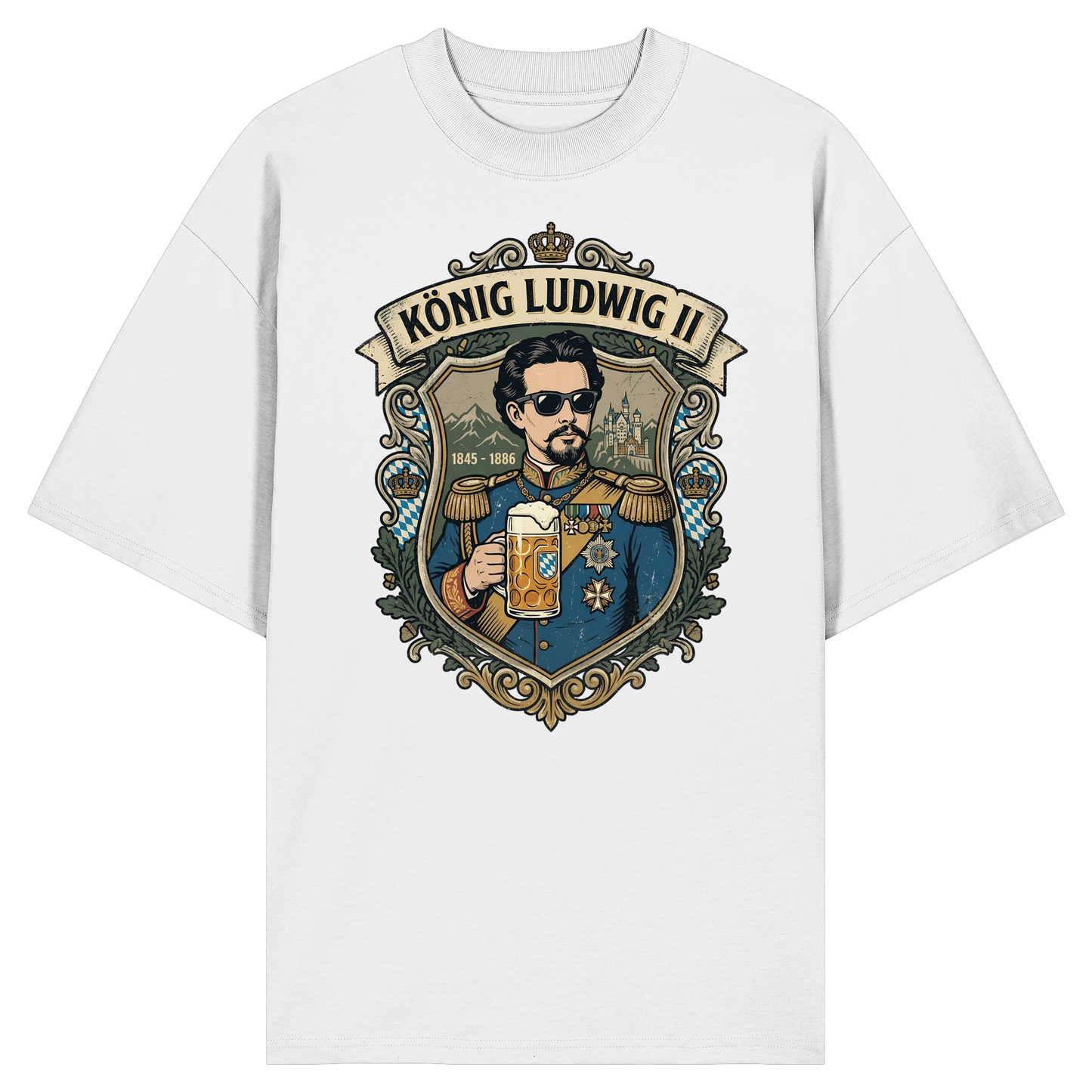 KÖNIG LUDWIG II - Organic Oversize Shirt - BayrischerHumor