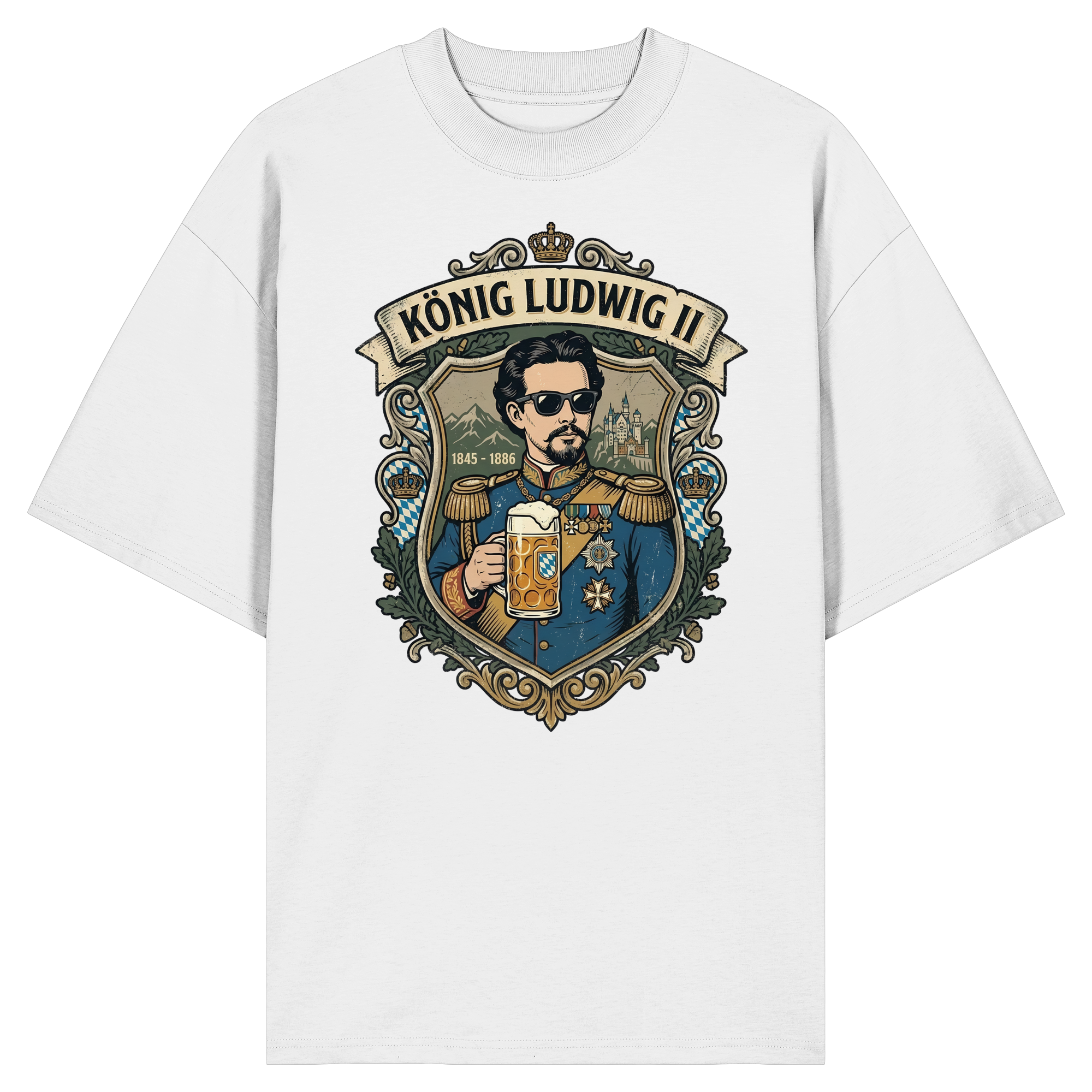 KÖNIG LUDWIG II - Organic Oversize Shirt - BayrischerHumor