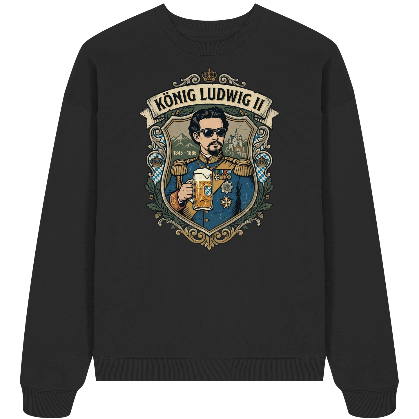 KÖNIG LUDWIG II - Organic Oversize Sweatshirt - BayrischerHumor