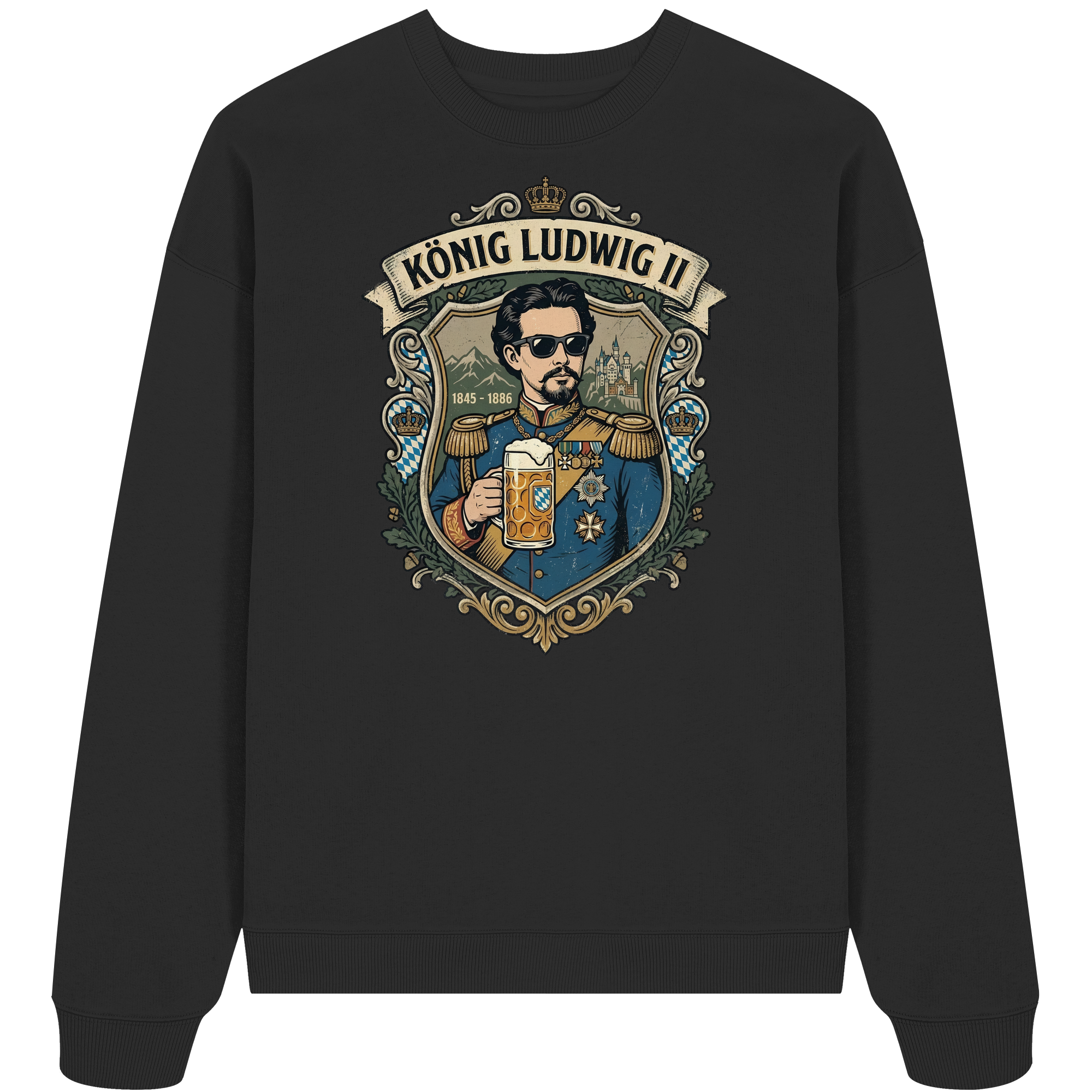 KÖNIG LUDWIG II - Organic Oversize Sweatshirt - BayrischerHumor