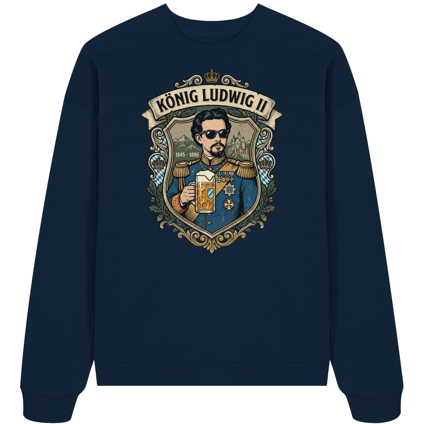 KÖNIG LUDWIG II - Organic Oversize Sweatshirt - BayrischerHumor