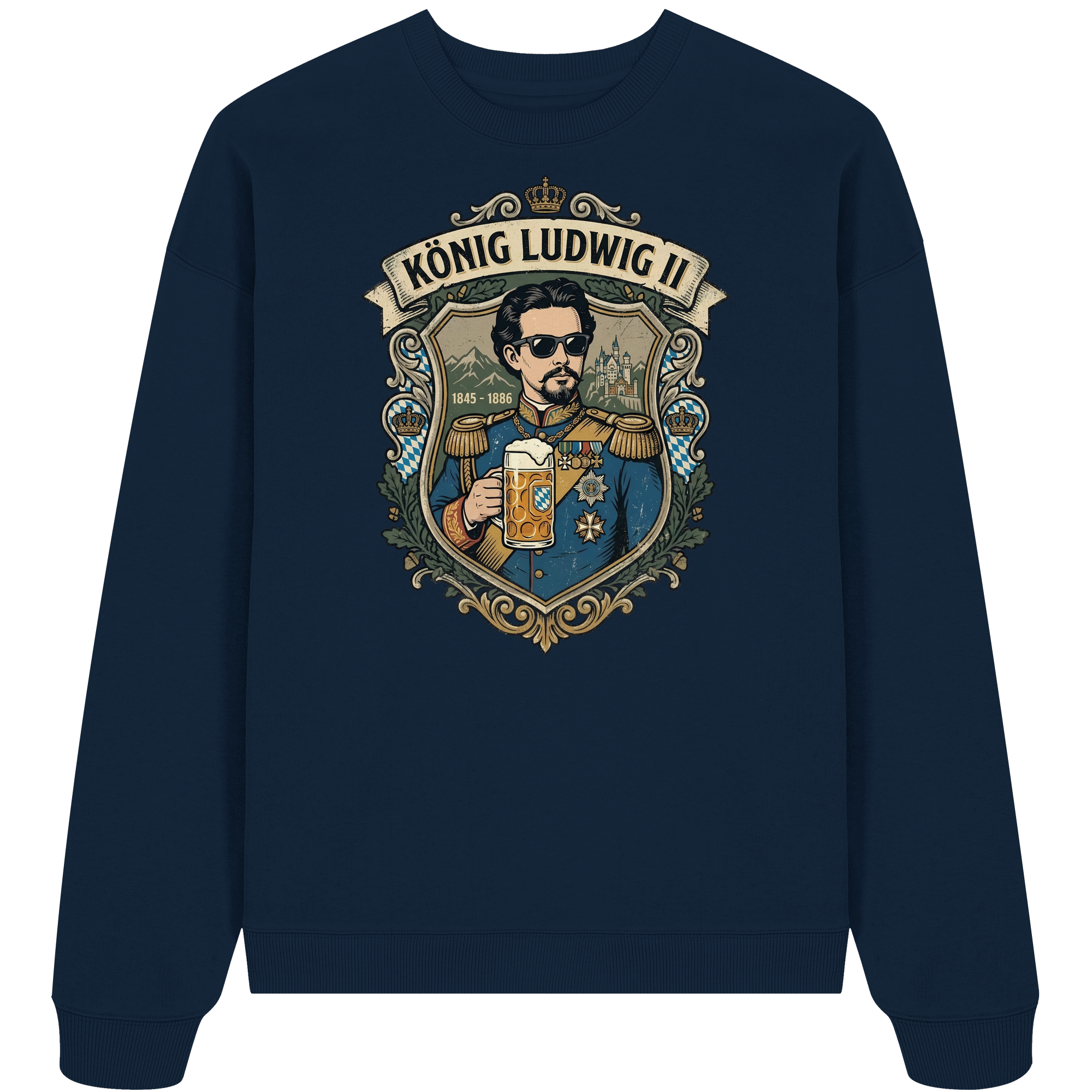 KÖNIG LUDWIG II - Organic Oversize Sweatshirt - BayrischerHumor