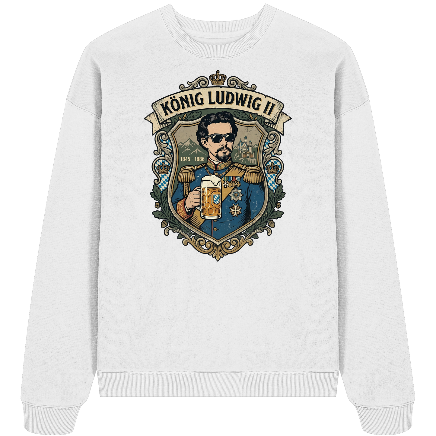 KÖNIG LUDWIG II - Organic Oversize Sweatshirt - BayrischerHumor