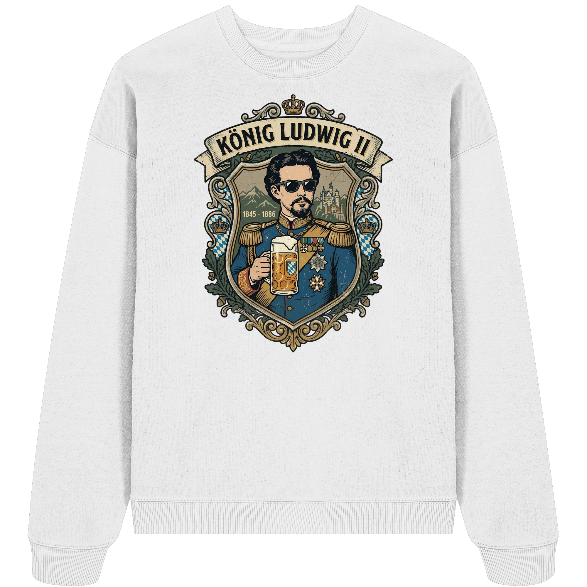 KÖNIG LUDWIG II - Organic Oversize Sweatshirt - BayrischerHumor