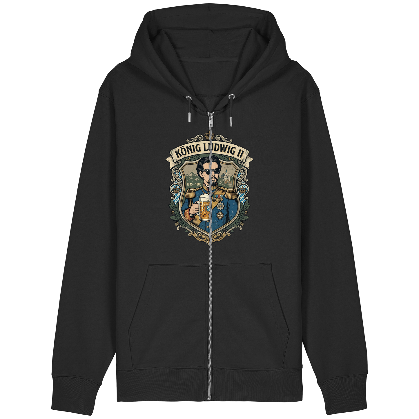 KÖNIG LUDWIG II - Organic Relaxed Zipper - BayrischerHumor