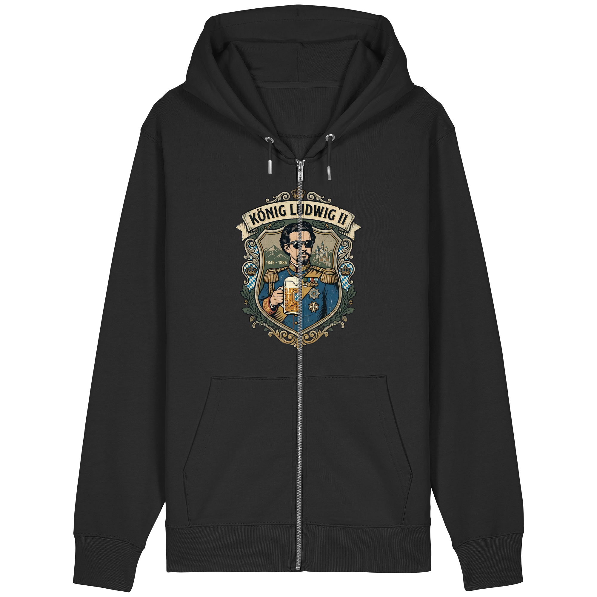 KÖNIG LUDWIG II - Organic Relaxed Zipper - BayrischerHumor